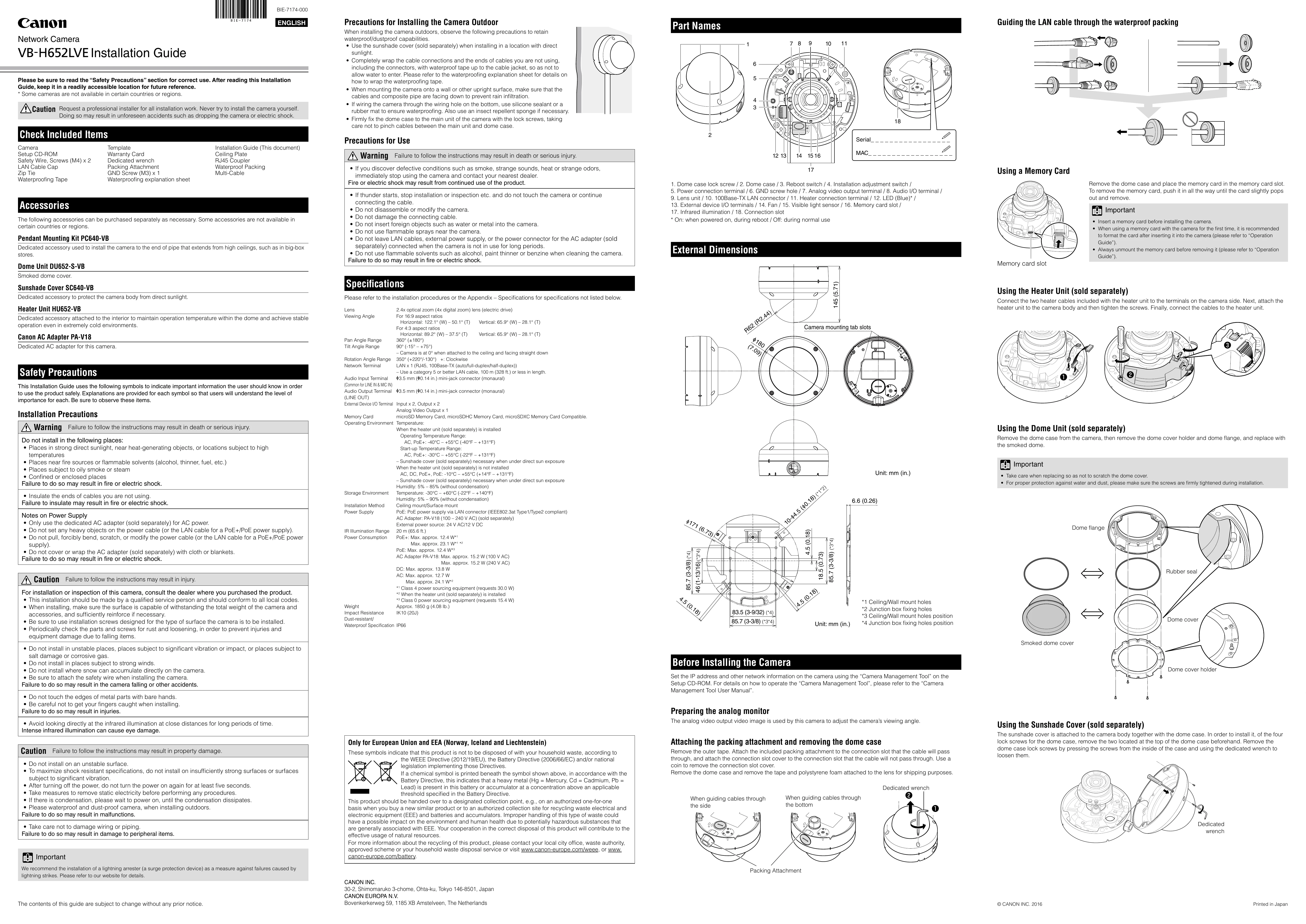 Installation Guide for VB-H652LVE