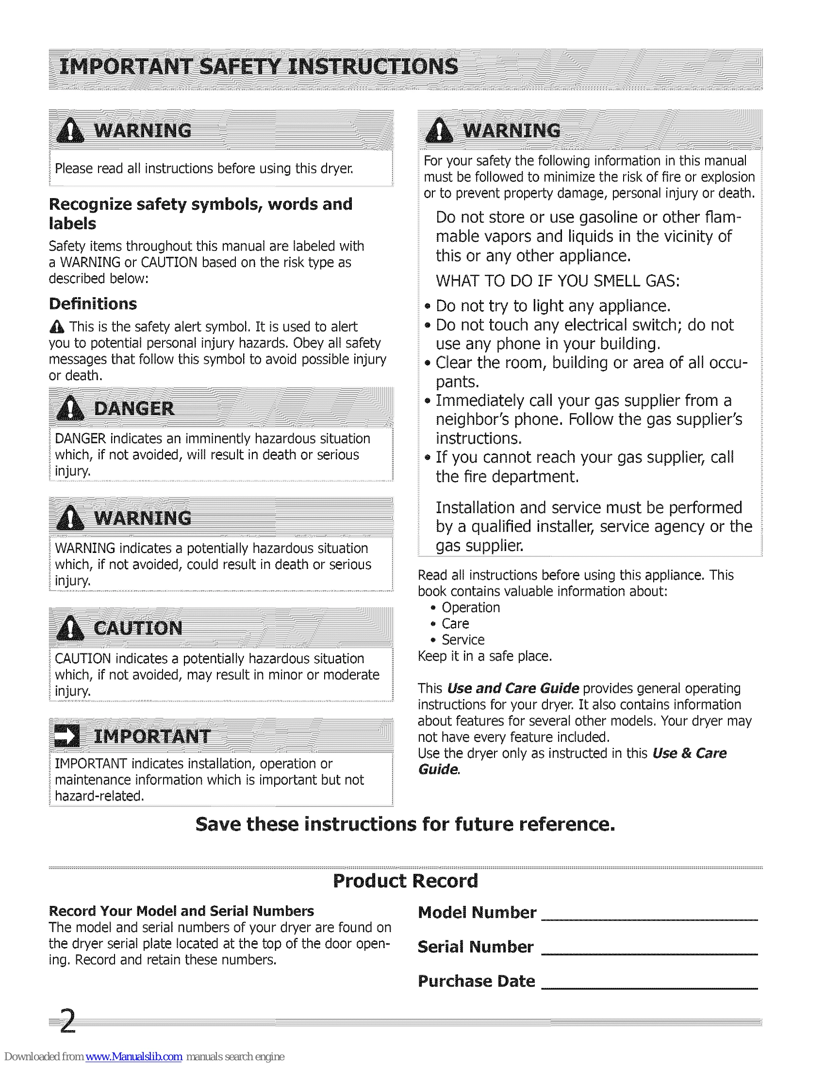 Manual for 137337600A (1004)