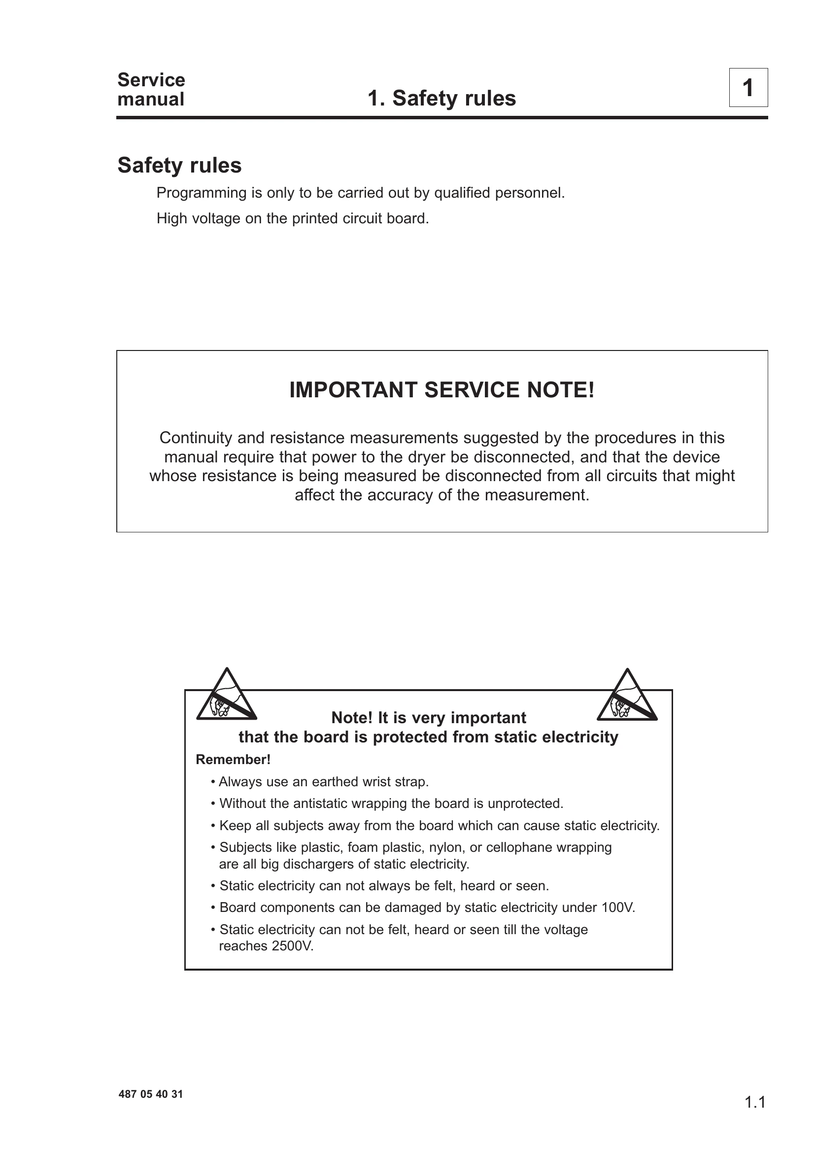 Parts/Service for Selecta II