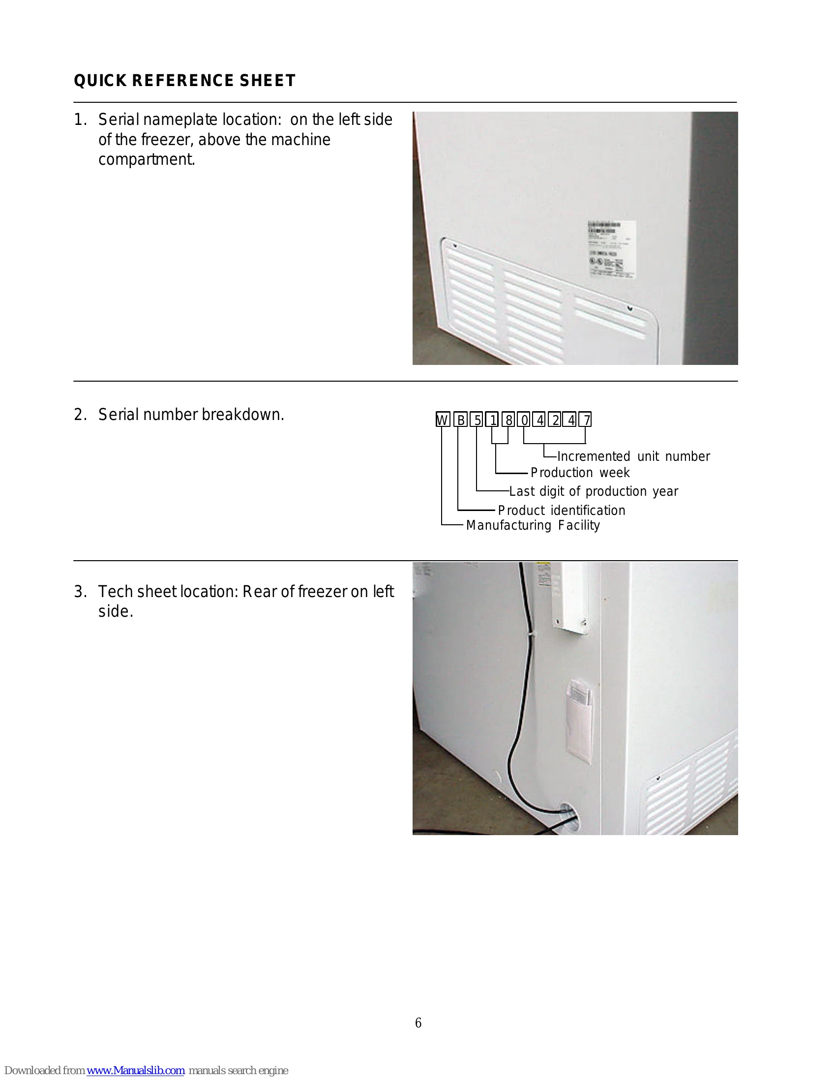 Parts/Service for FROST-FREE CHEST FREEZER