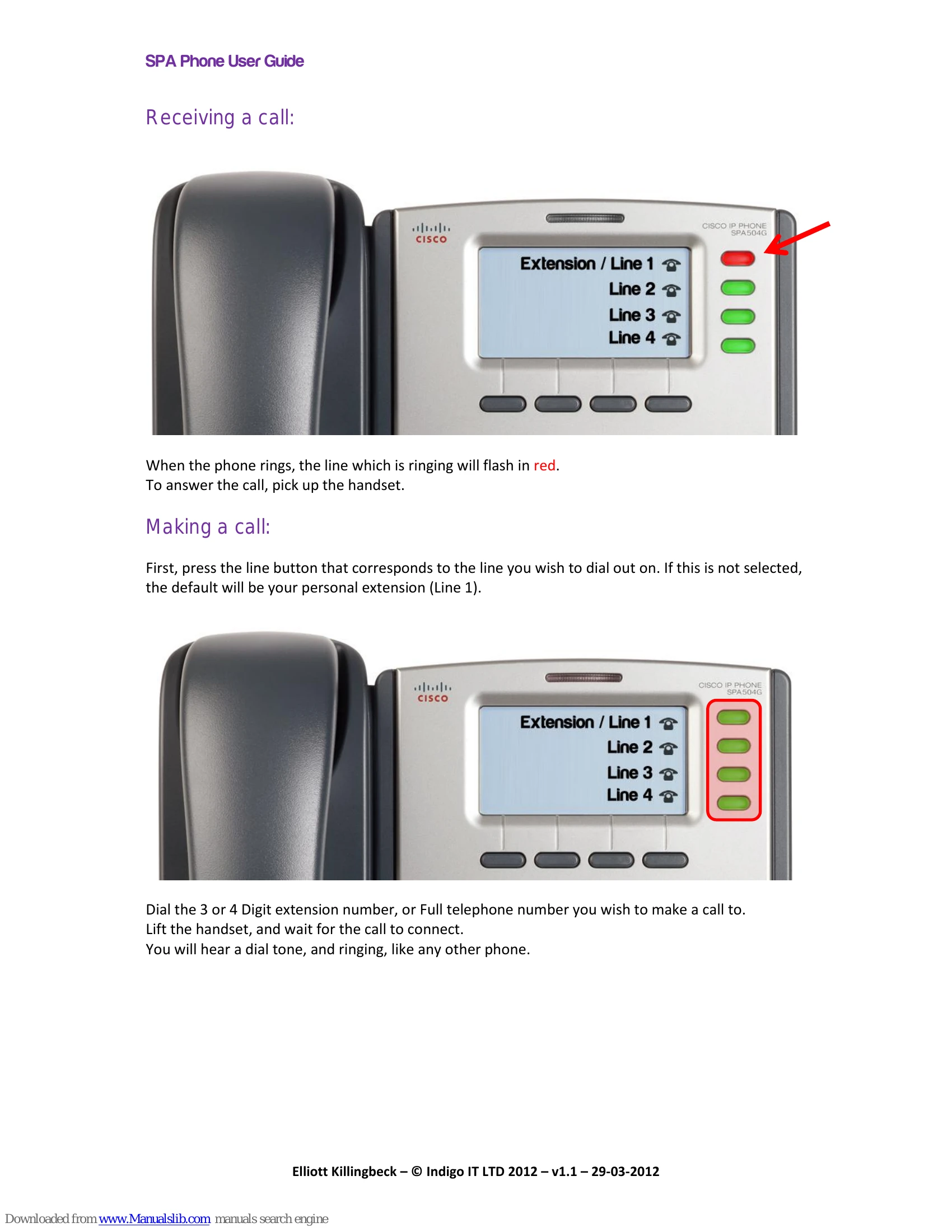 Manual for SPA504G