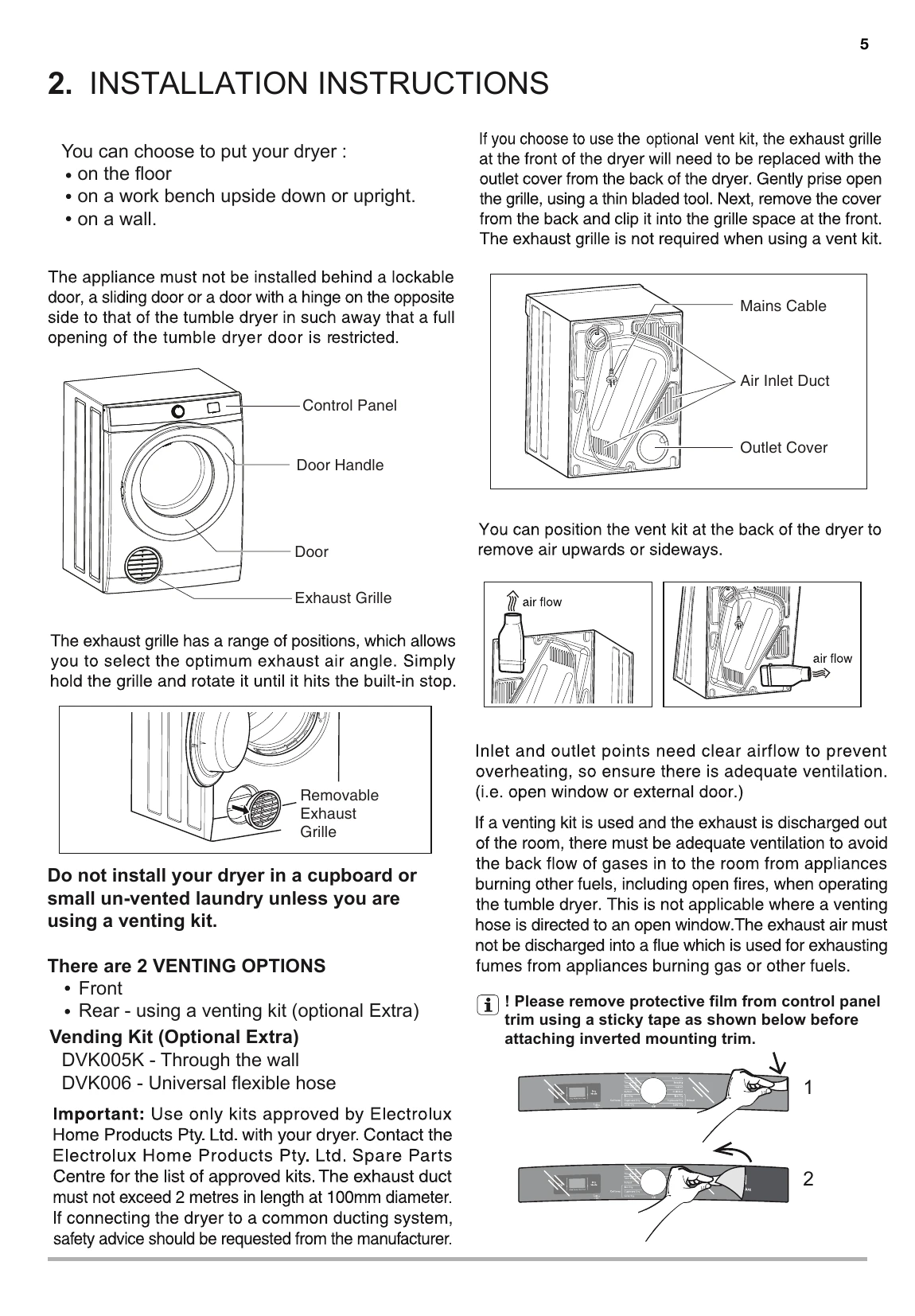 Manual for EDV705H3WB