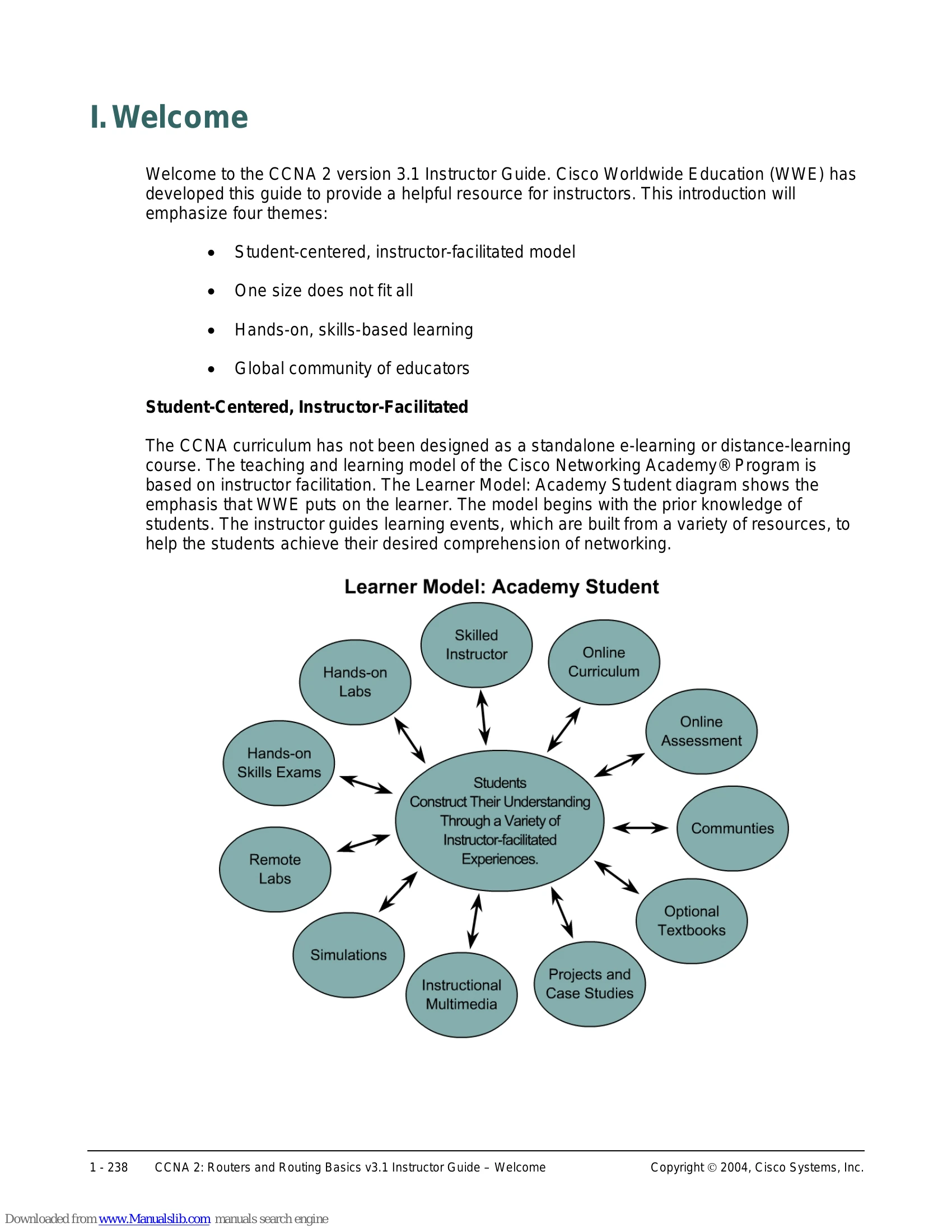 Manual for CCNA 2: Routers and Routing Basics v3.1 Instructor Guide