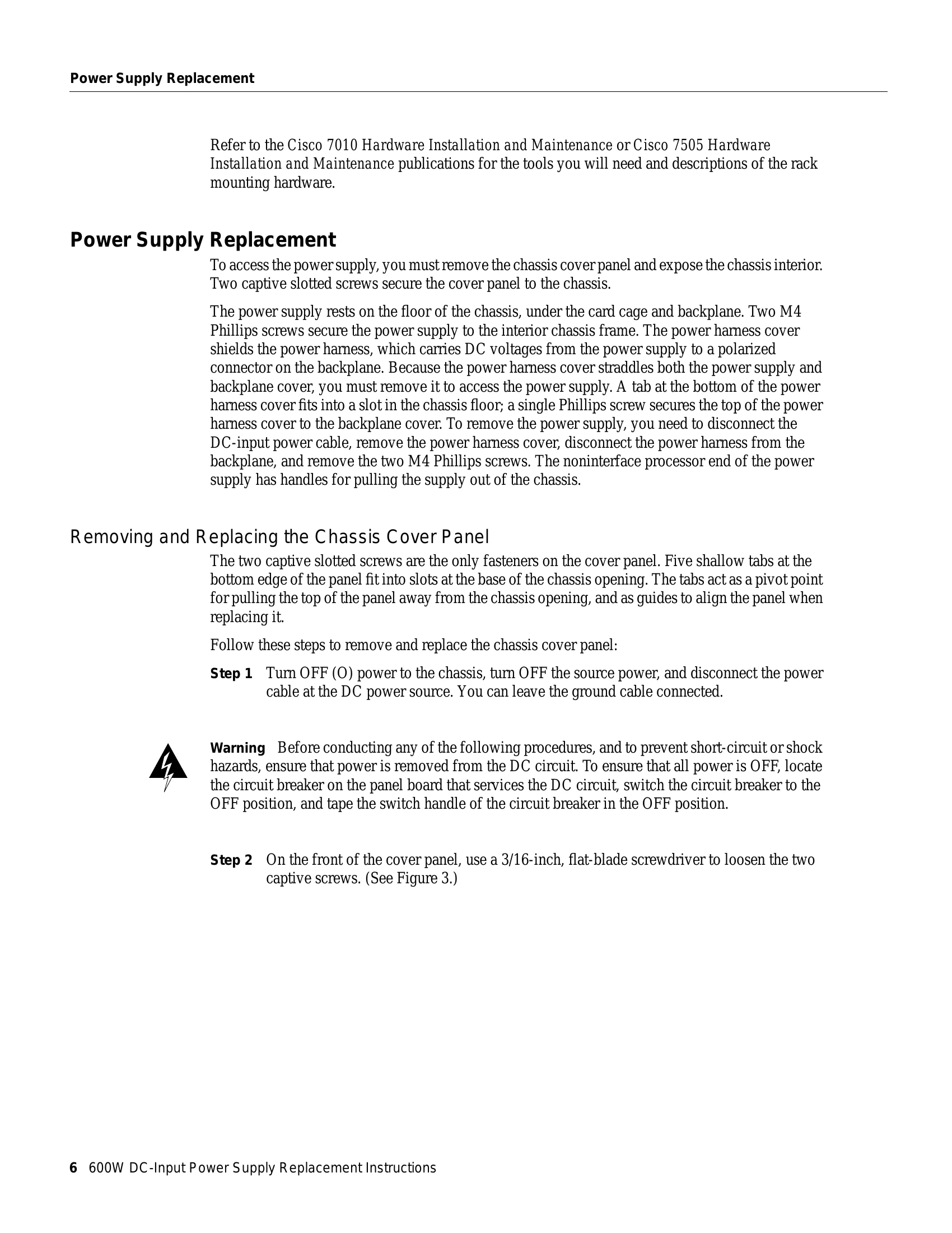 Installation Guide for PWR-7010-DC = and PWR/5-DC =