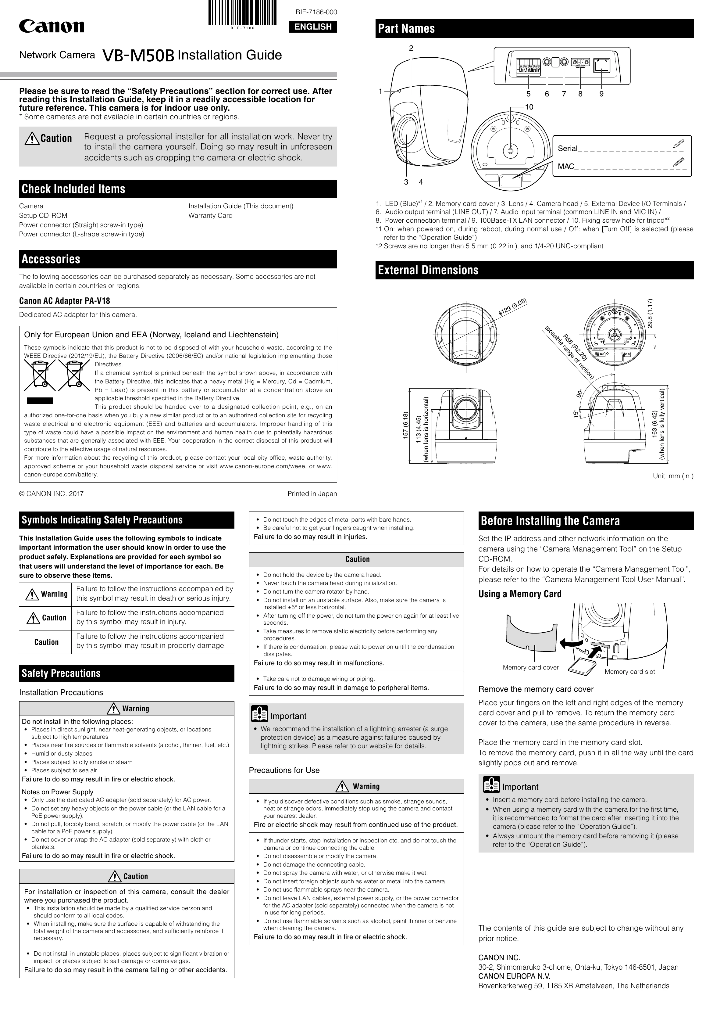 Installation Guide for VB-M50B