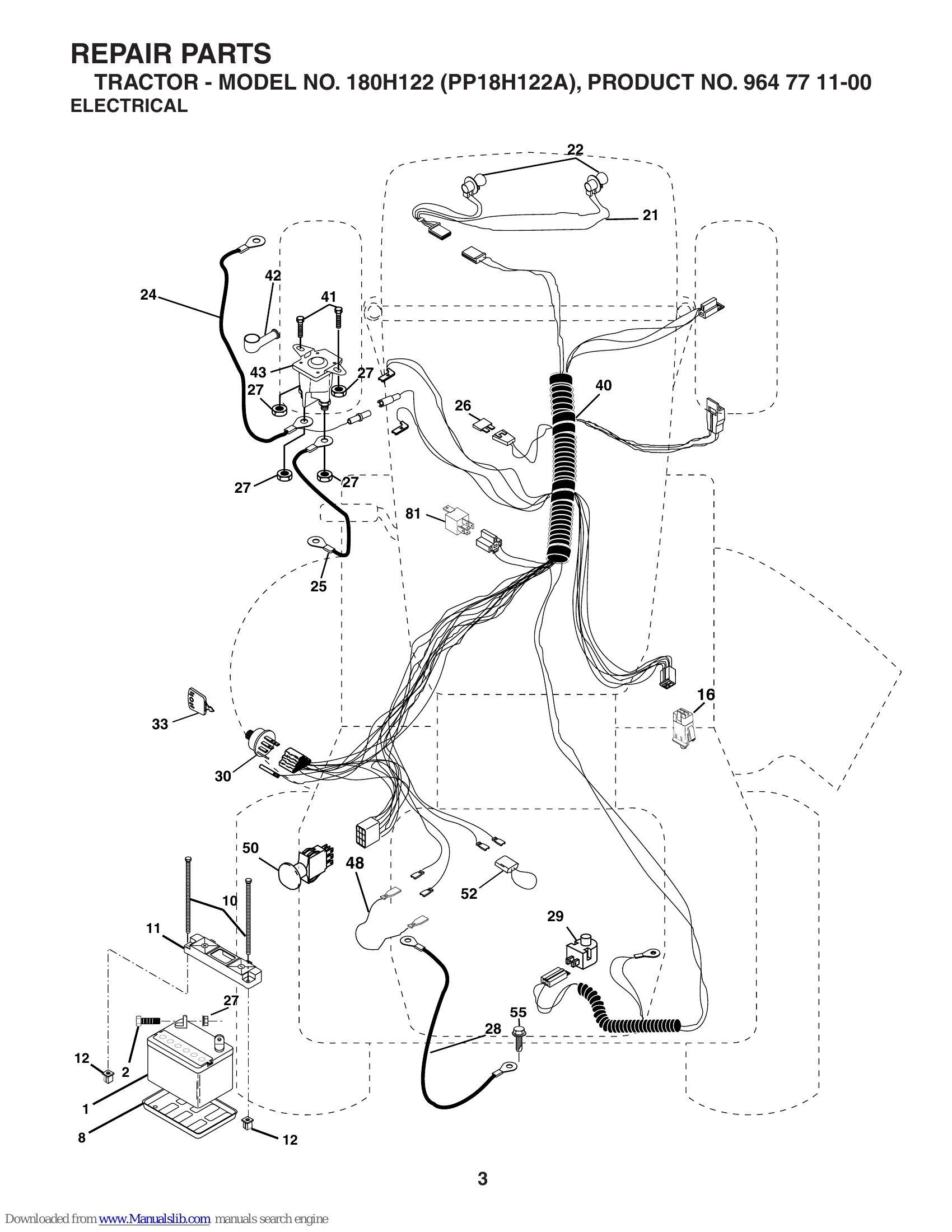 Parts/Service for 180H122 (PP18H122A)