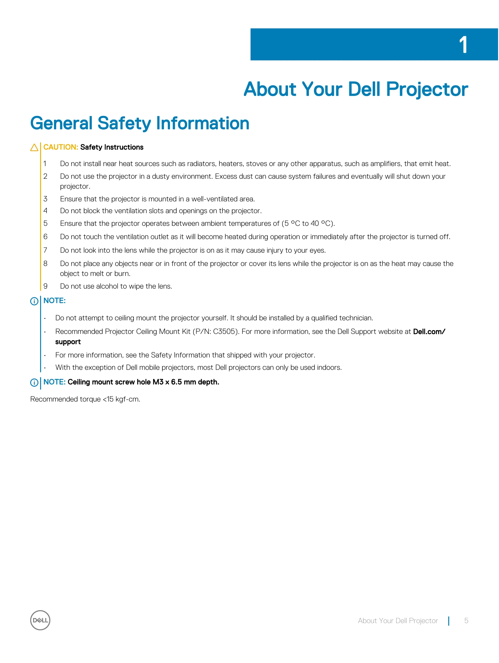 Manual for Projectors