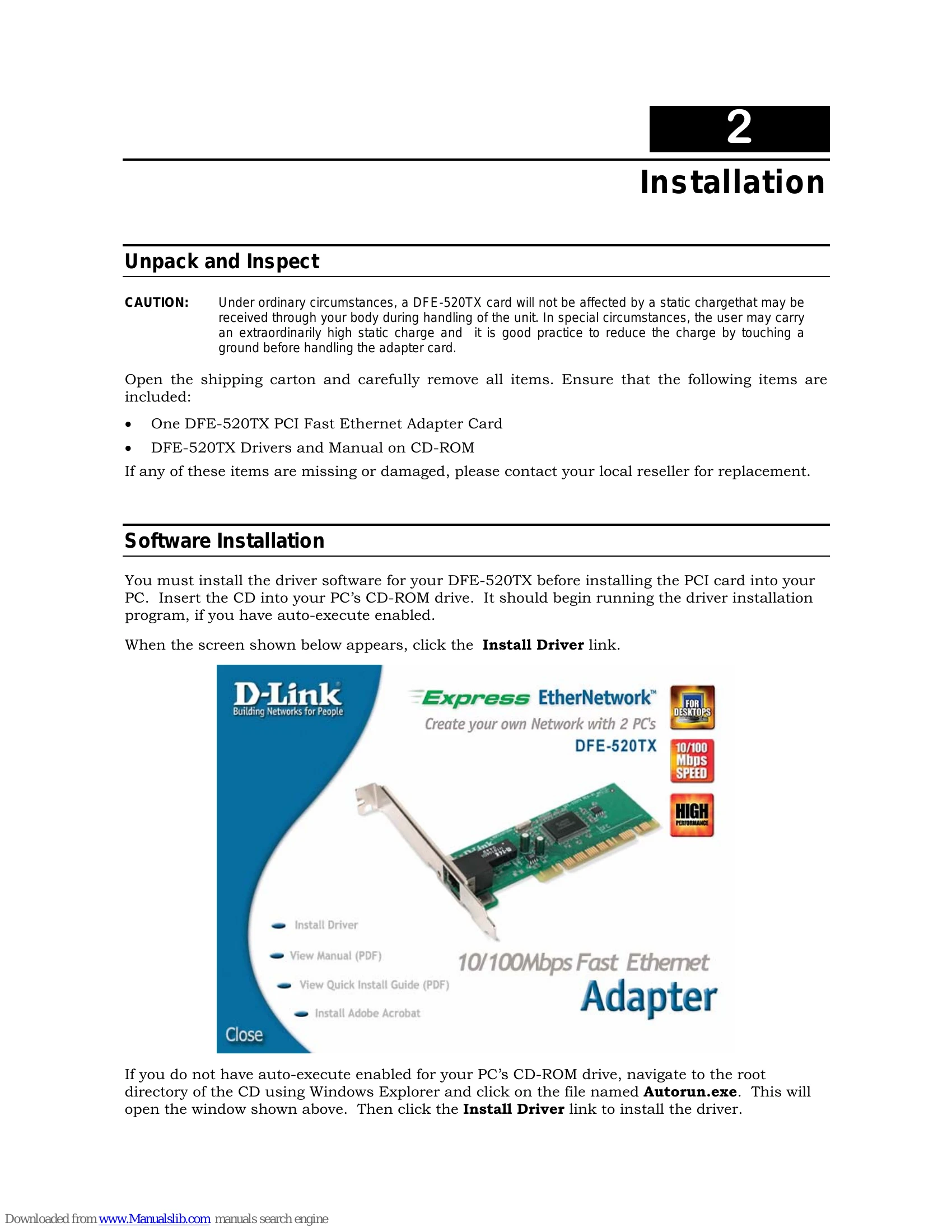 Manual for DFE-520TX