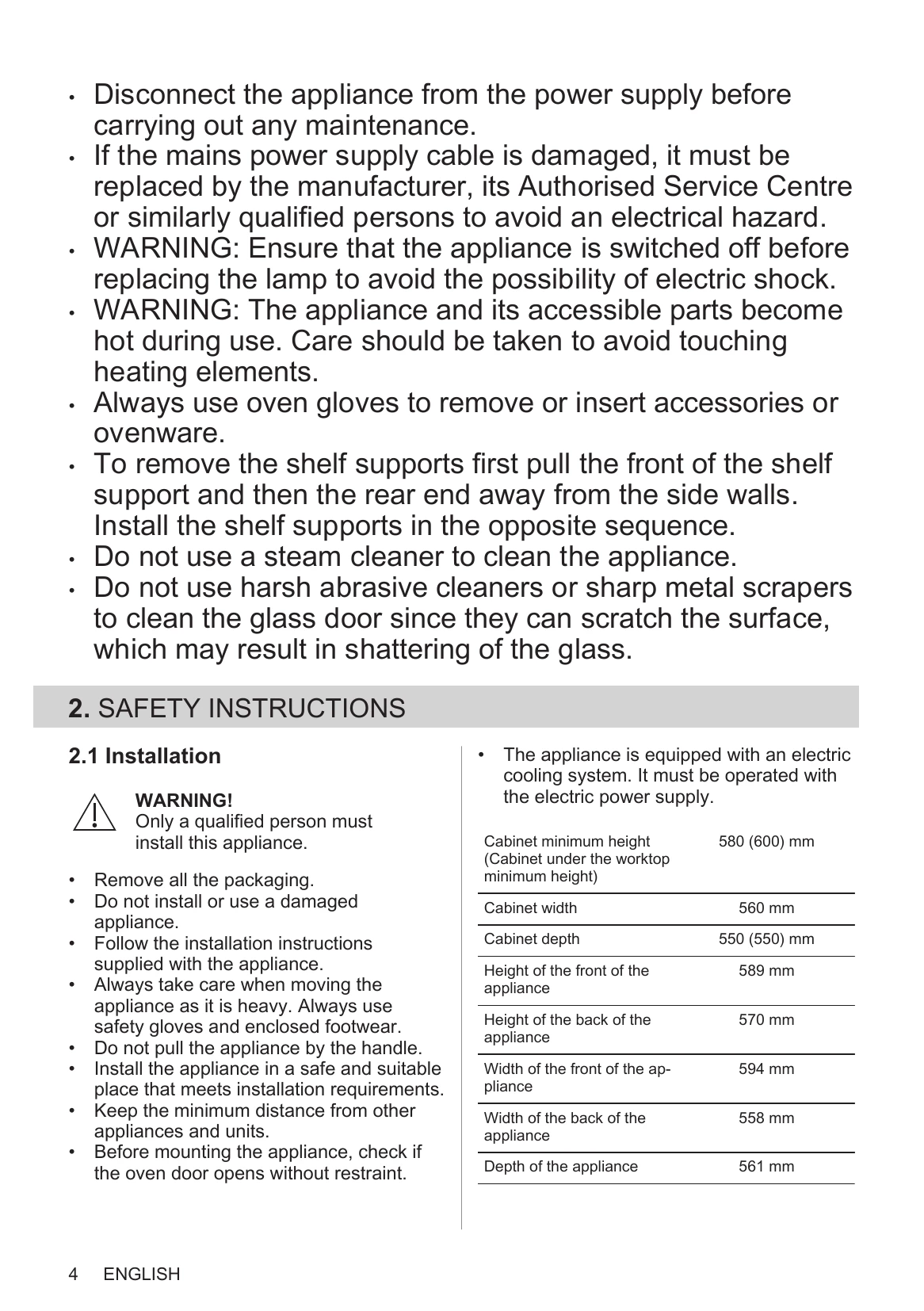 Manual for EOF3H50BK