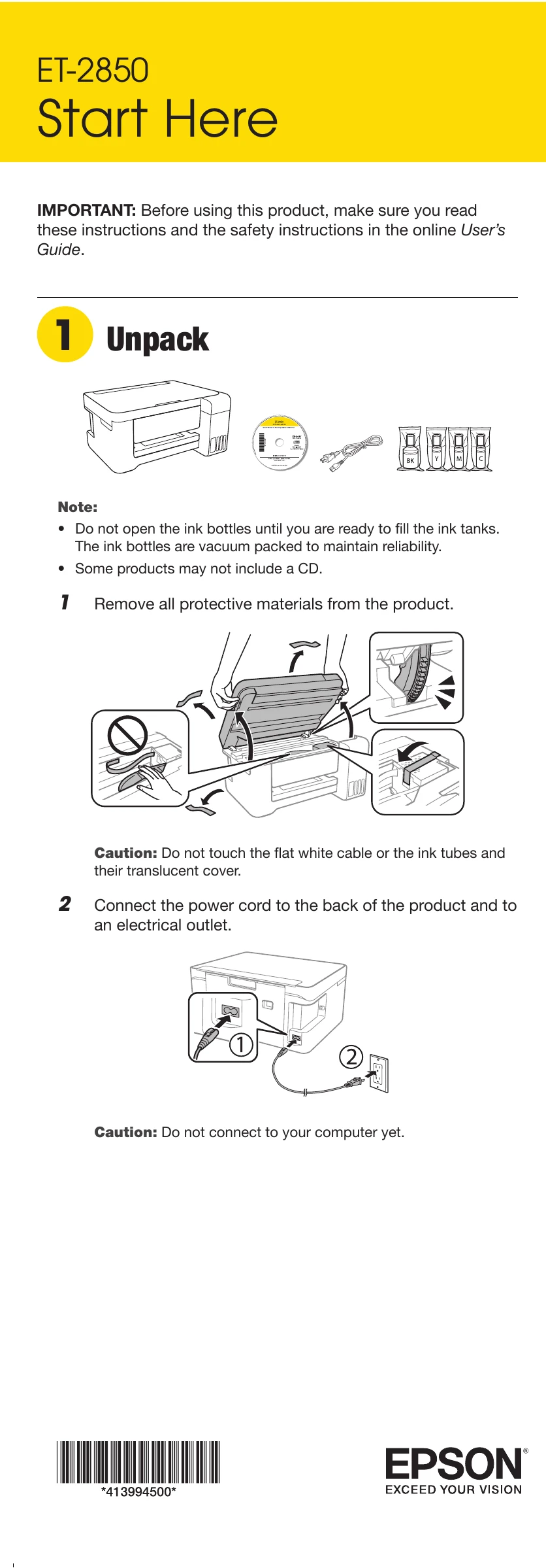 Quick Start Guide for ET-2850
