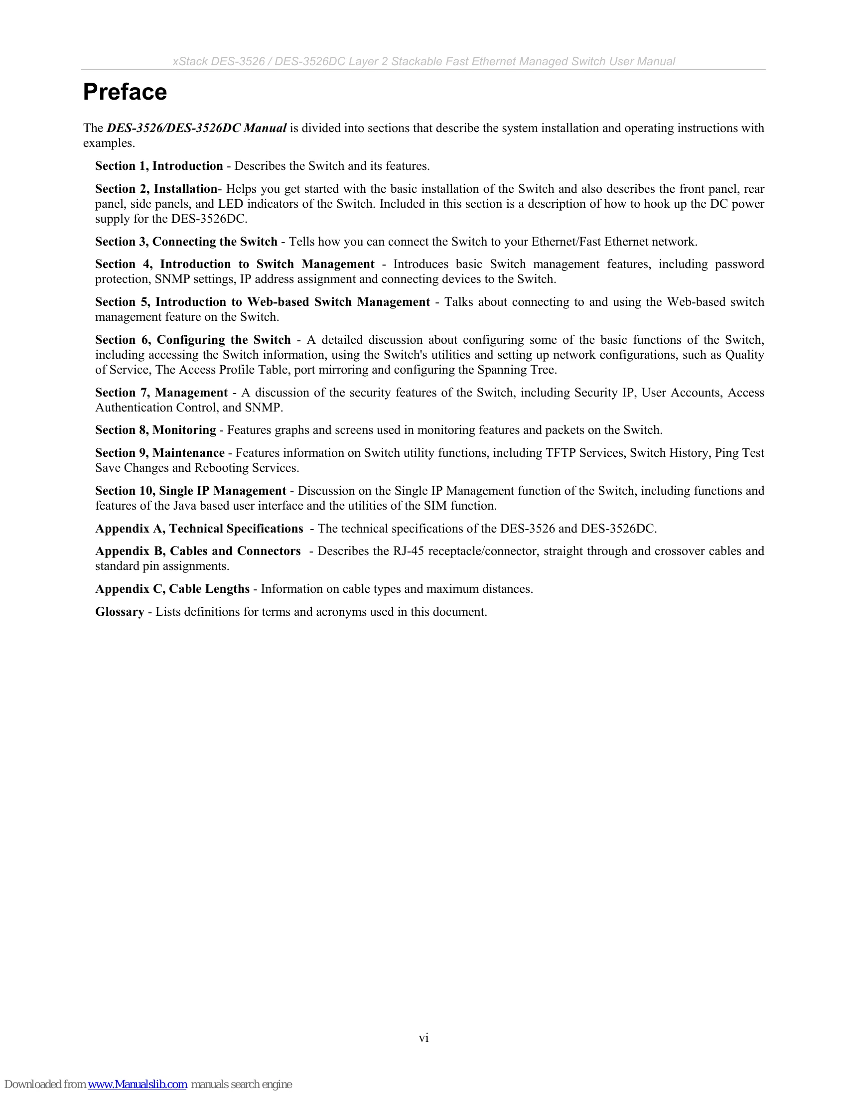 Manual for DES-3526DC