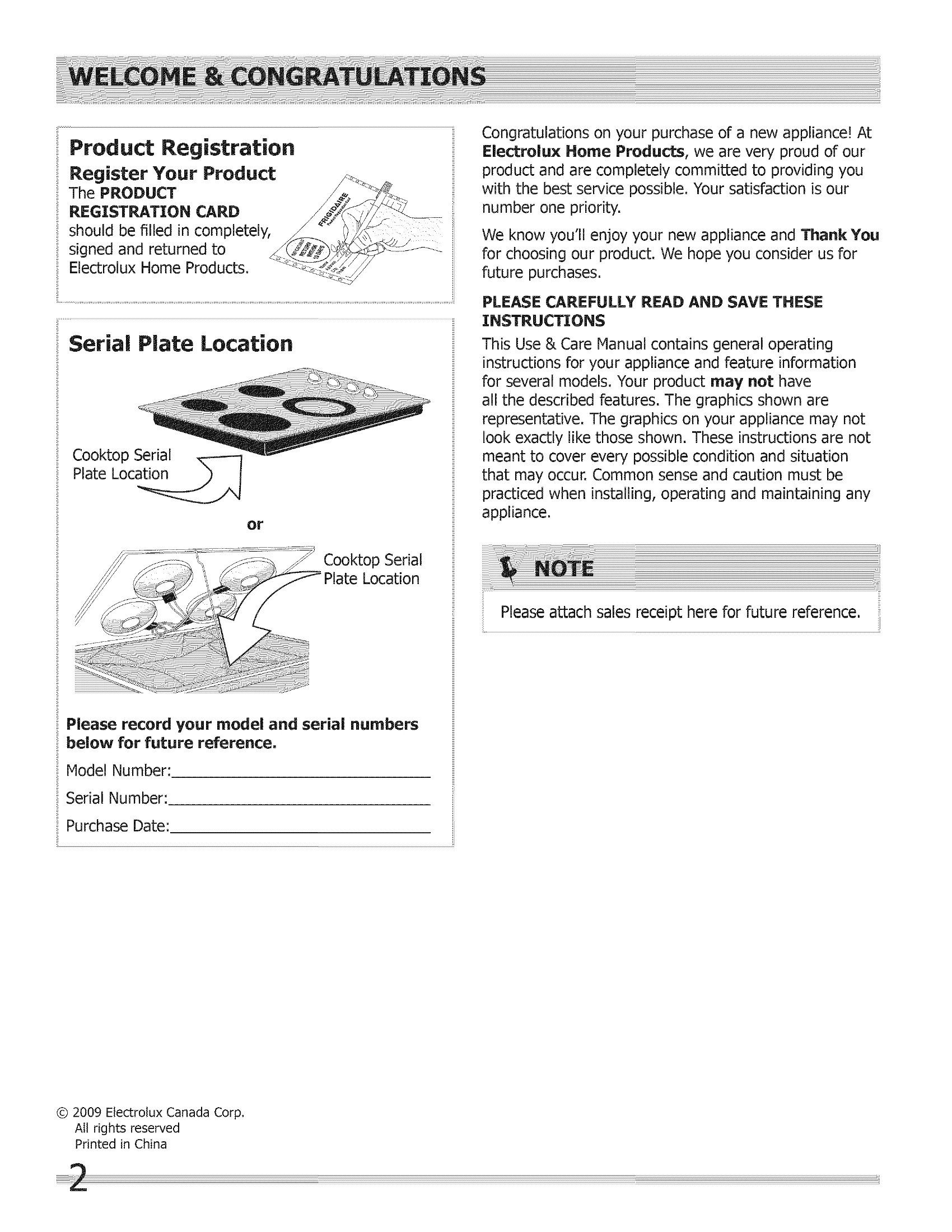 Manual for Use & Care of your Cooktop