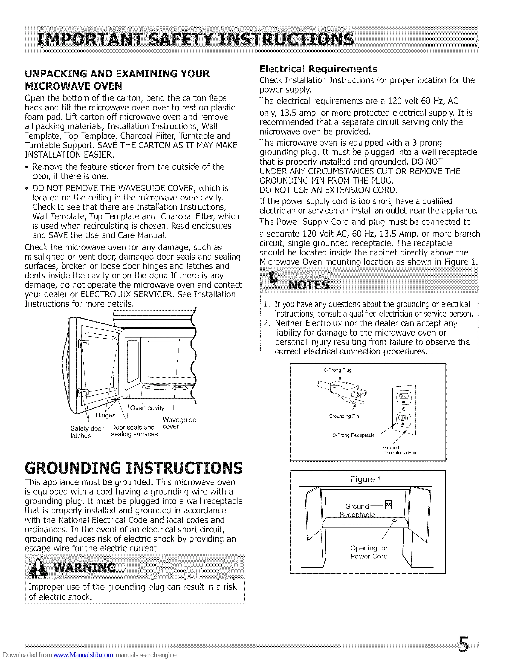 Manual for FG MV154CL FA