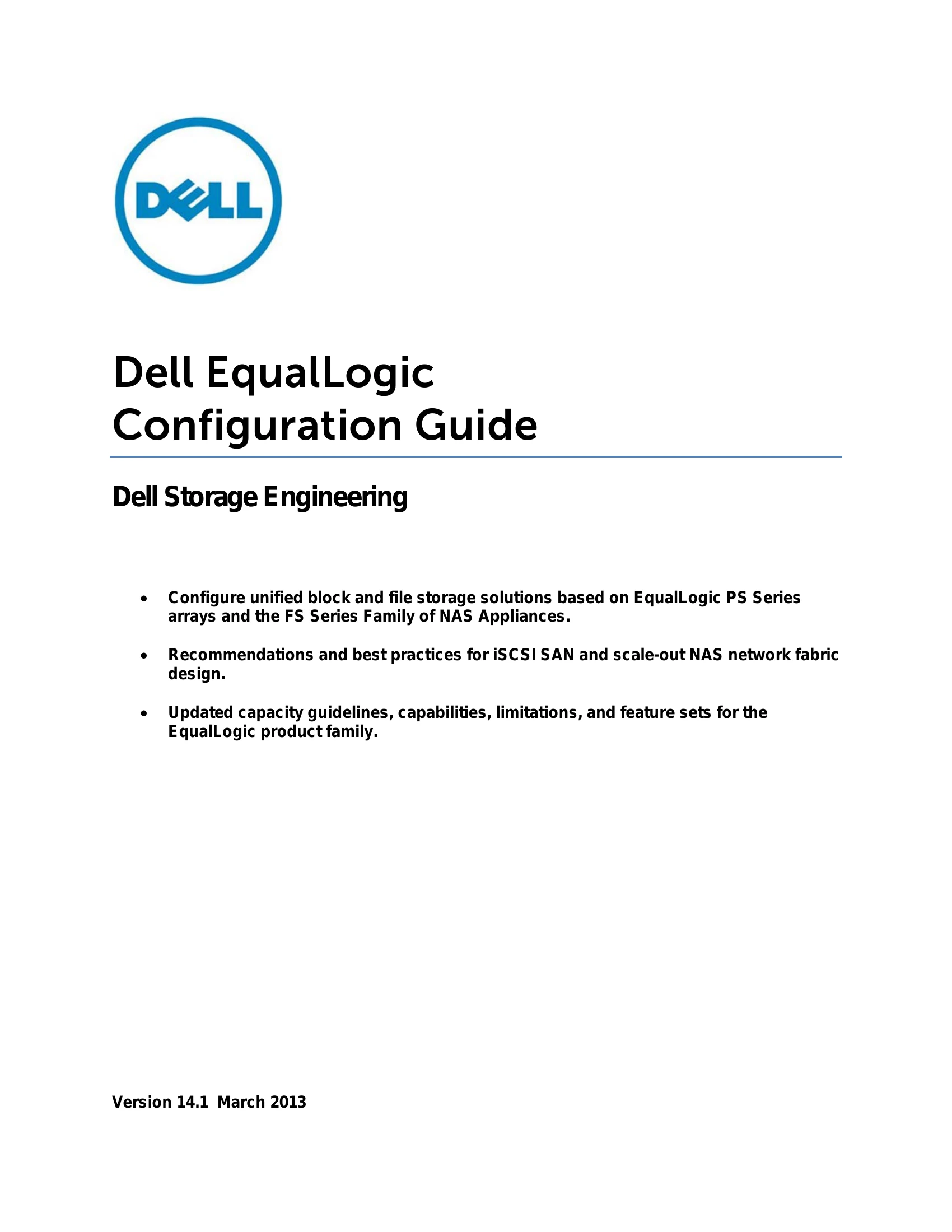 Manual for EqualLogic PS Series