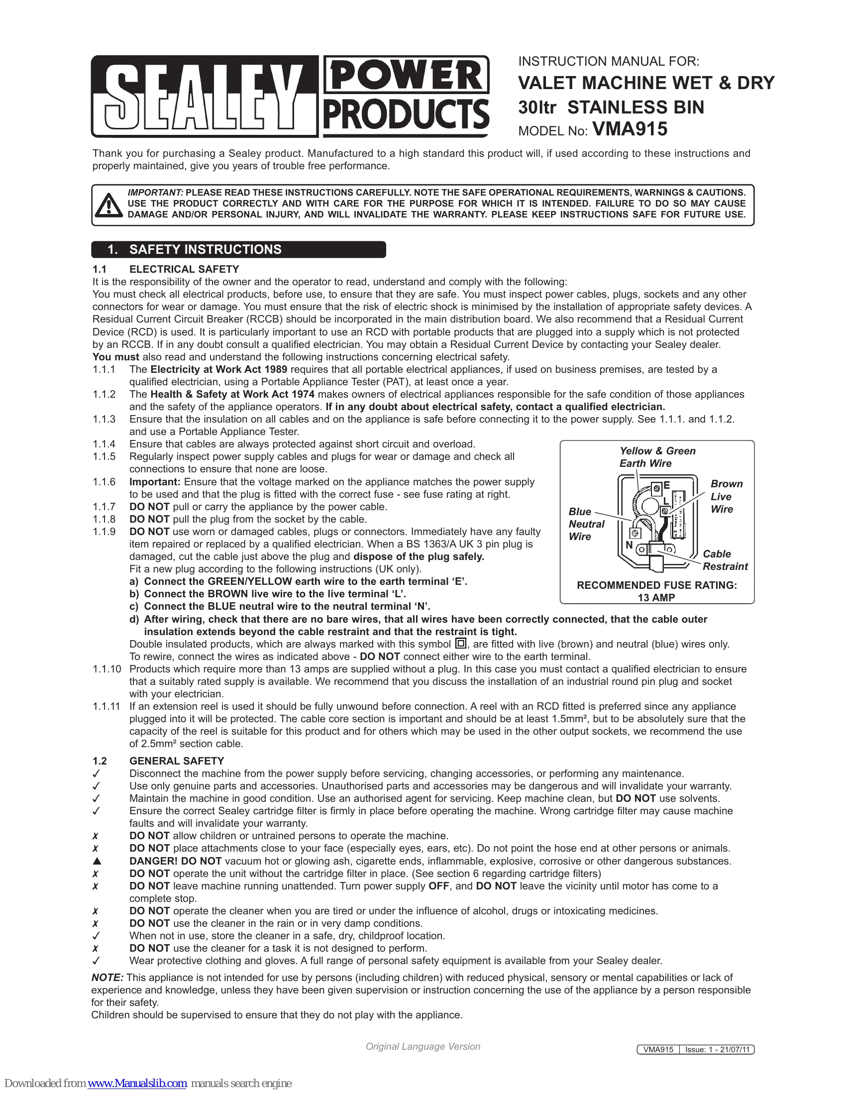 Manual for VMA915