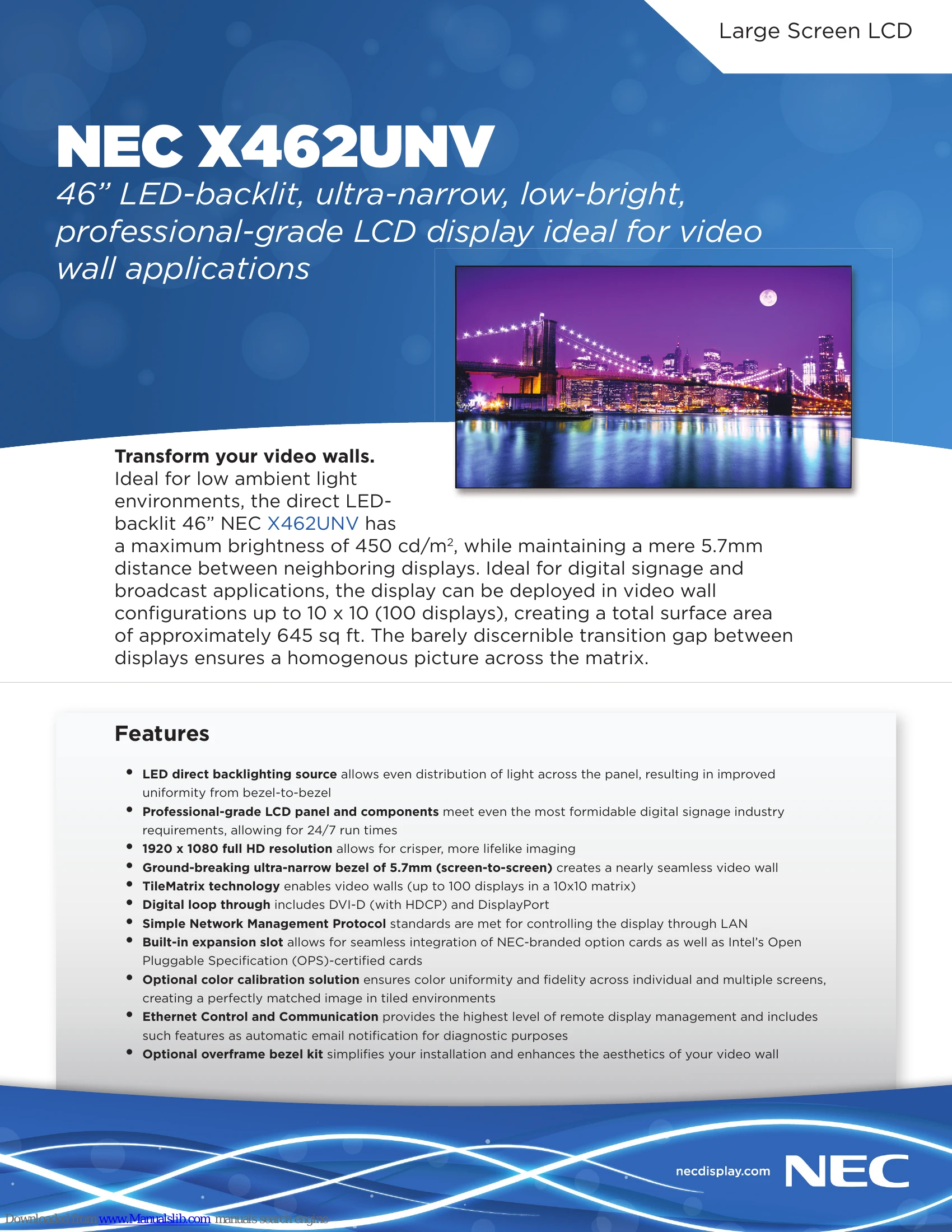 Spec Sheet for X462UNV