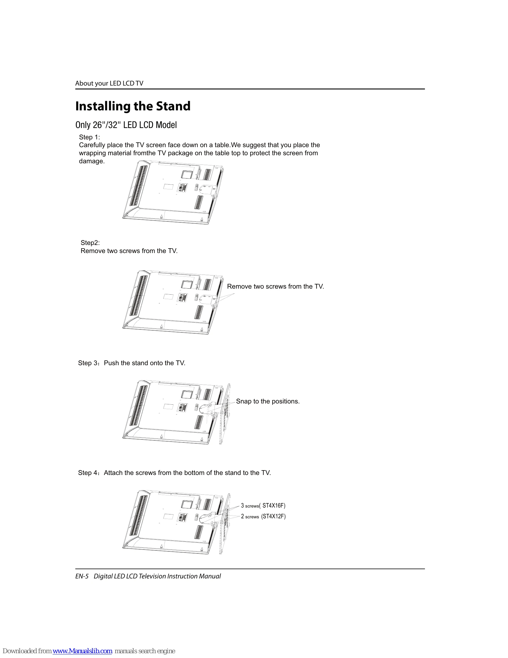 Manual for Digital LED LCD Television