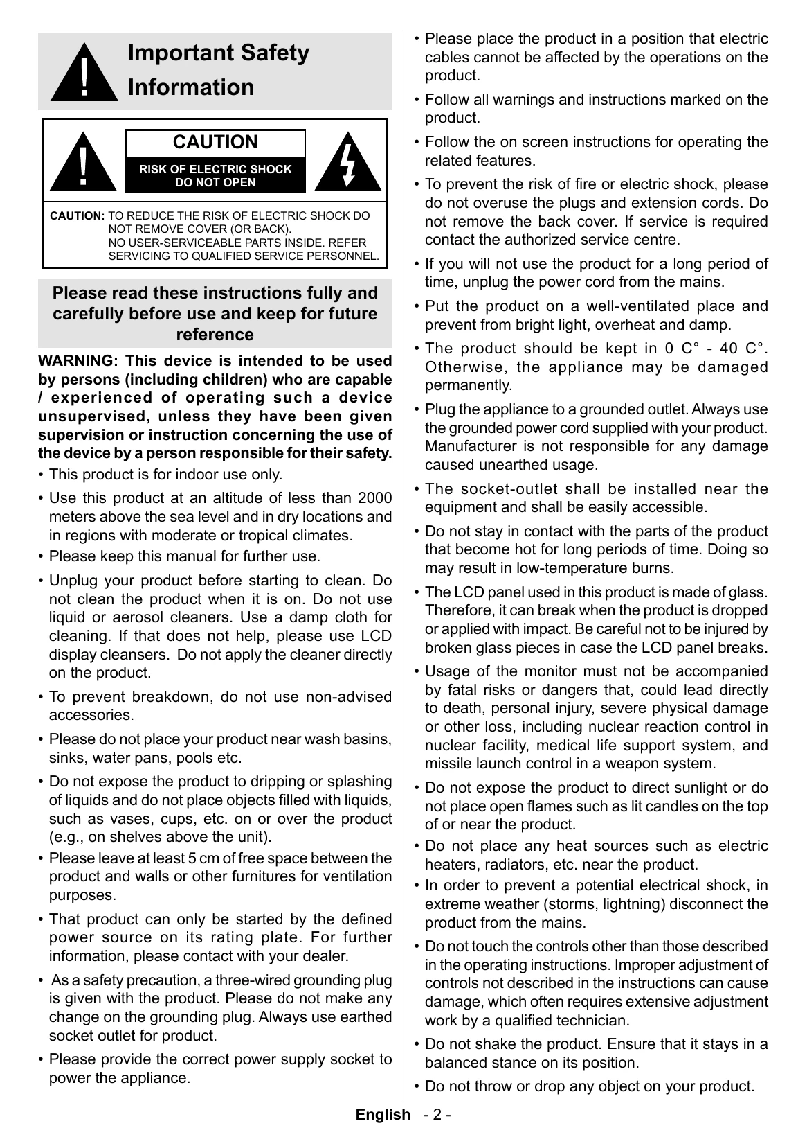 Manual for TD-E493E / TD-E493