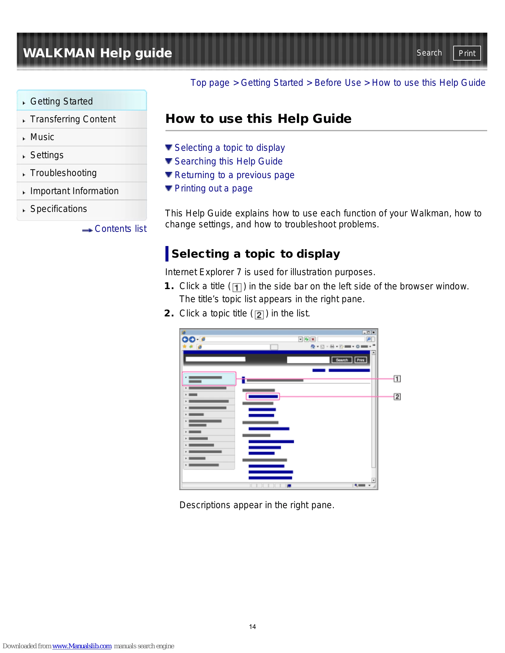 Manual for NWZ-W273S/W274S