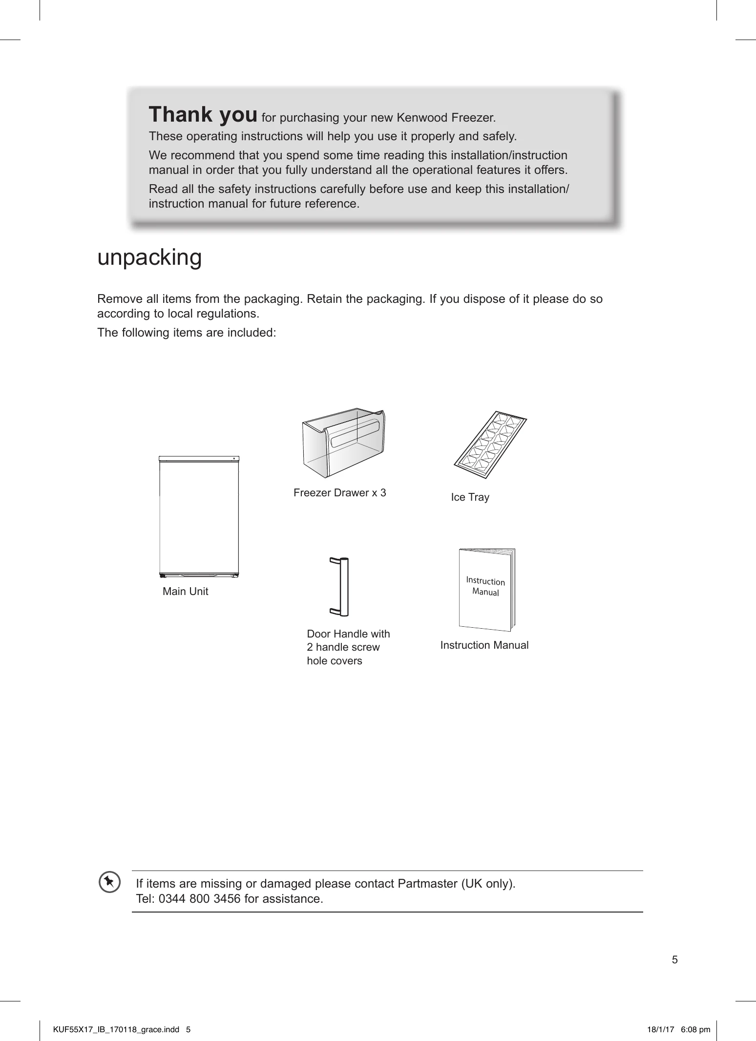 Manual for KUF55X17