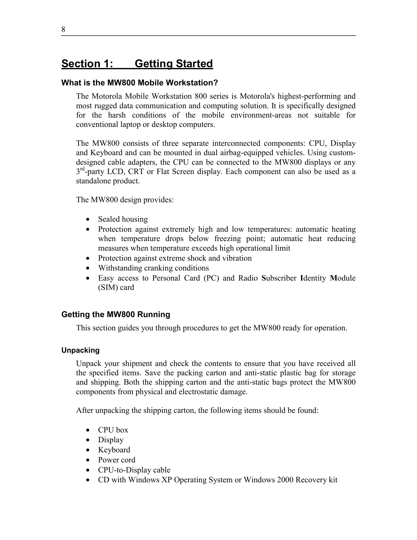 Manual for MW800