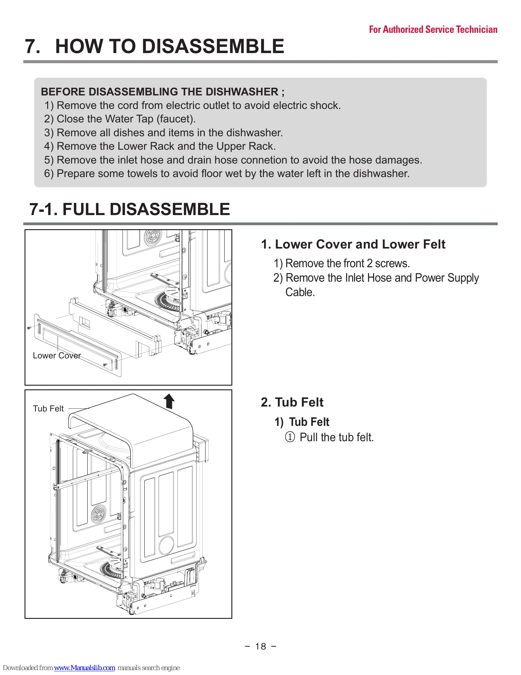 Parts/Service for LDS5540ST/WW/BB