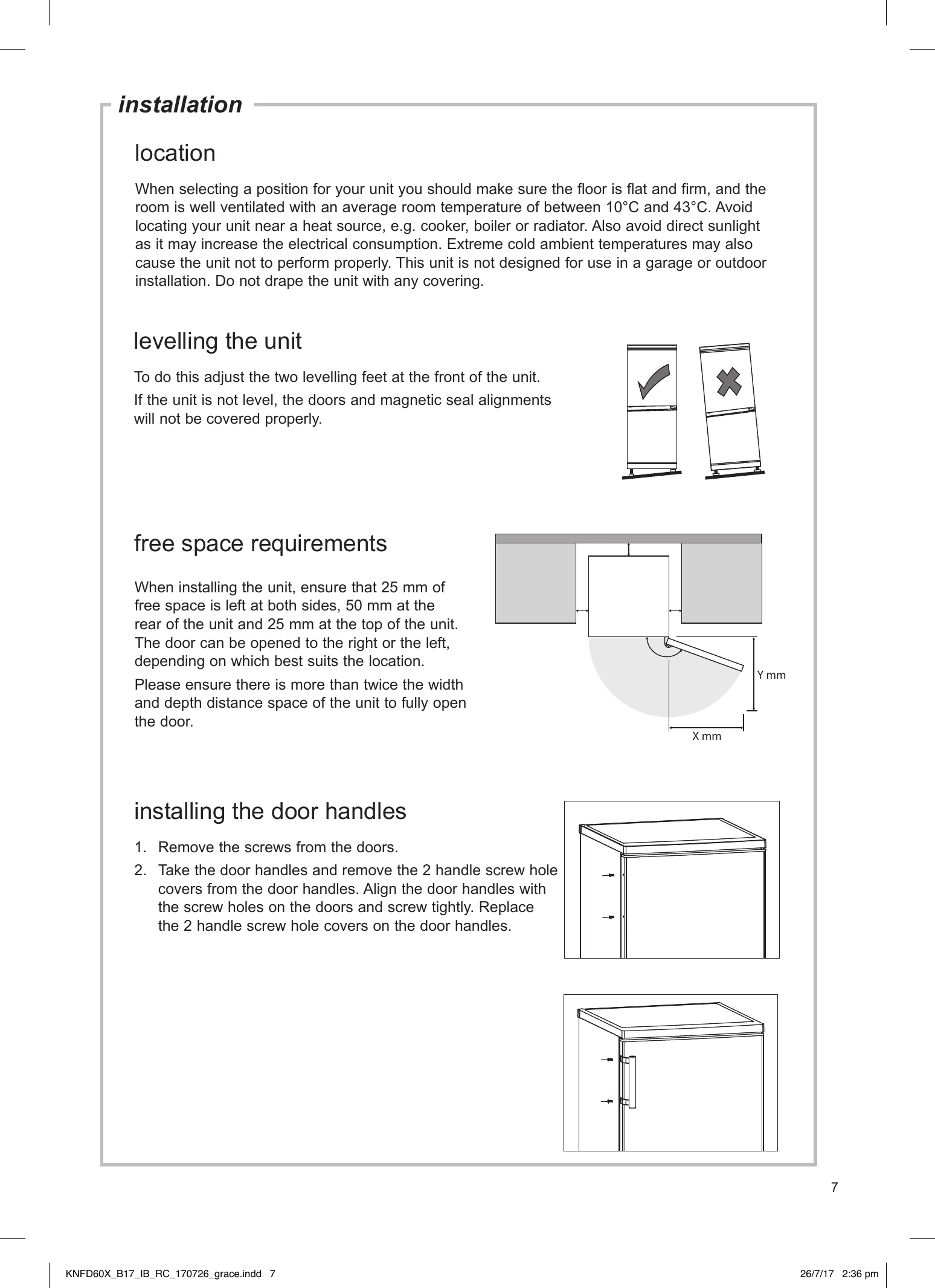Installation Guide for KNFD60B17 / KNFD60X17
