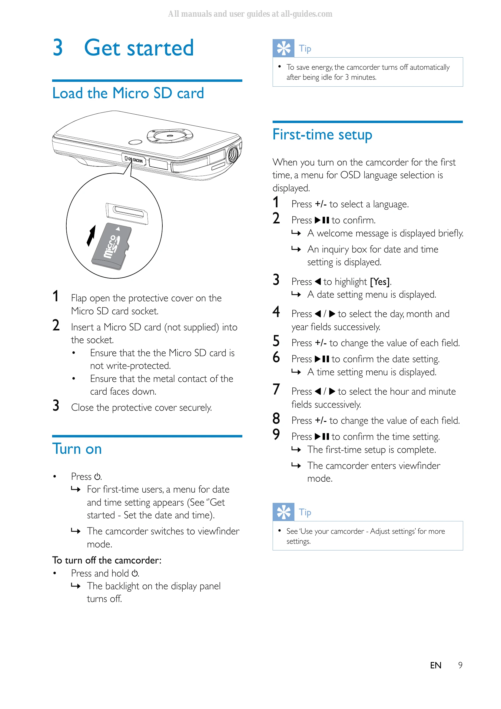 Manual for CAM102B