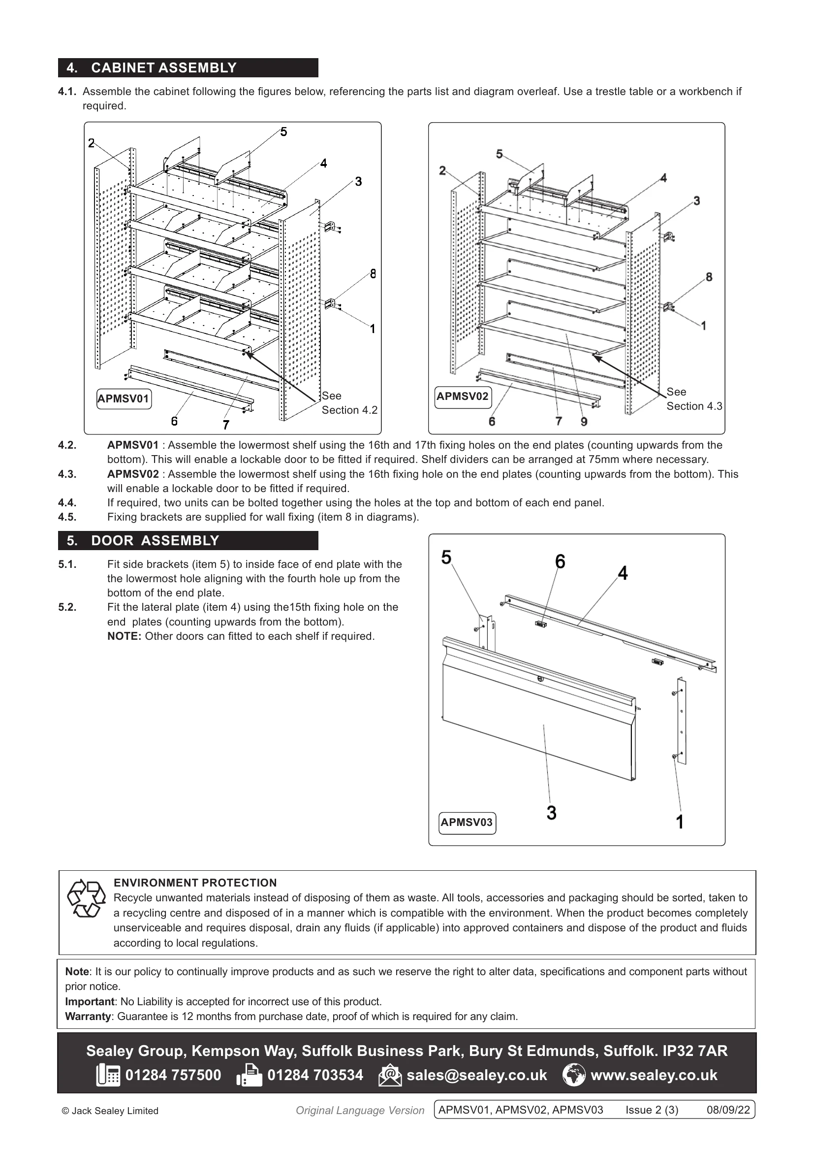Manual for APMSV01, APMSV02, APMSV03
