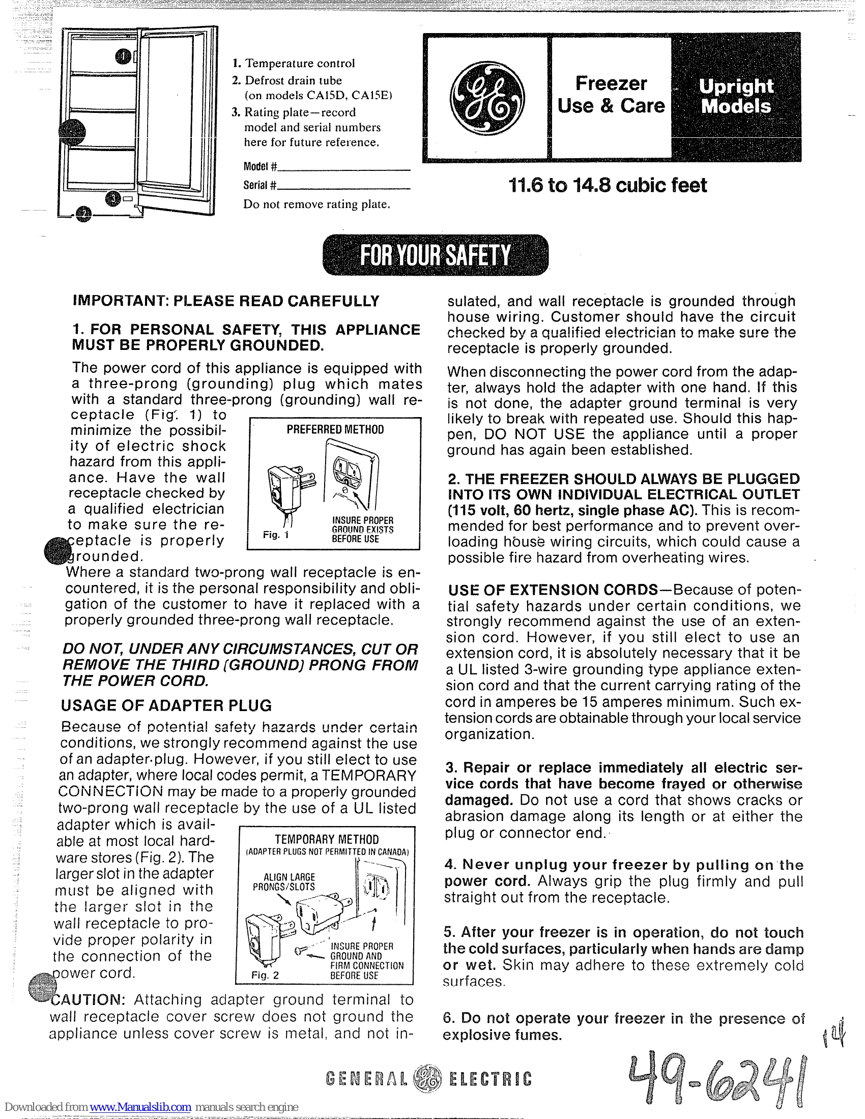 Manual for CA15D, CA15E, CA10, CA12, CA15, CA21, CAF-16