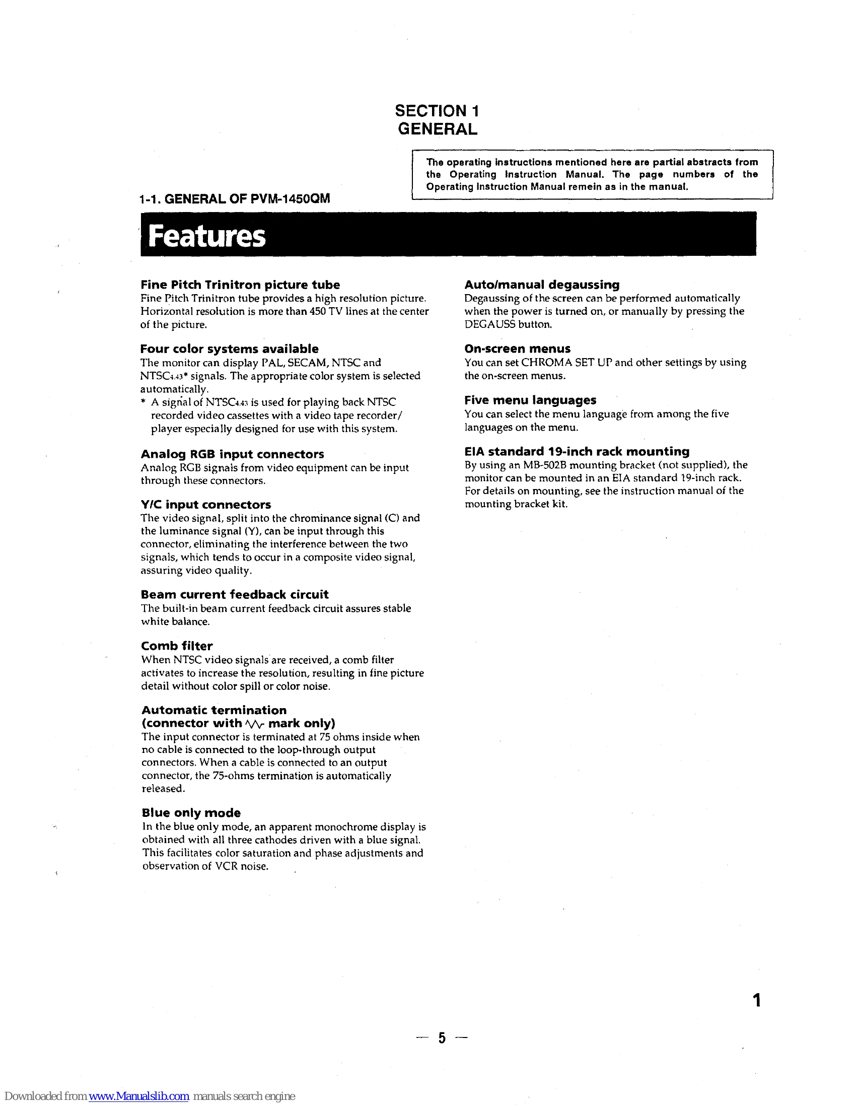 Manual for PVM-1450QM/1454QM