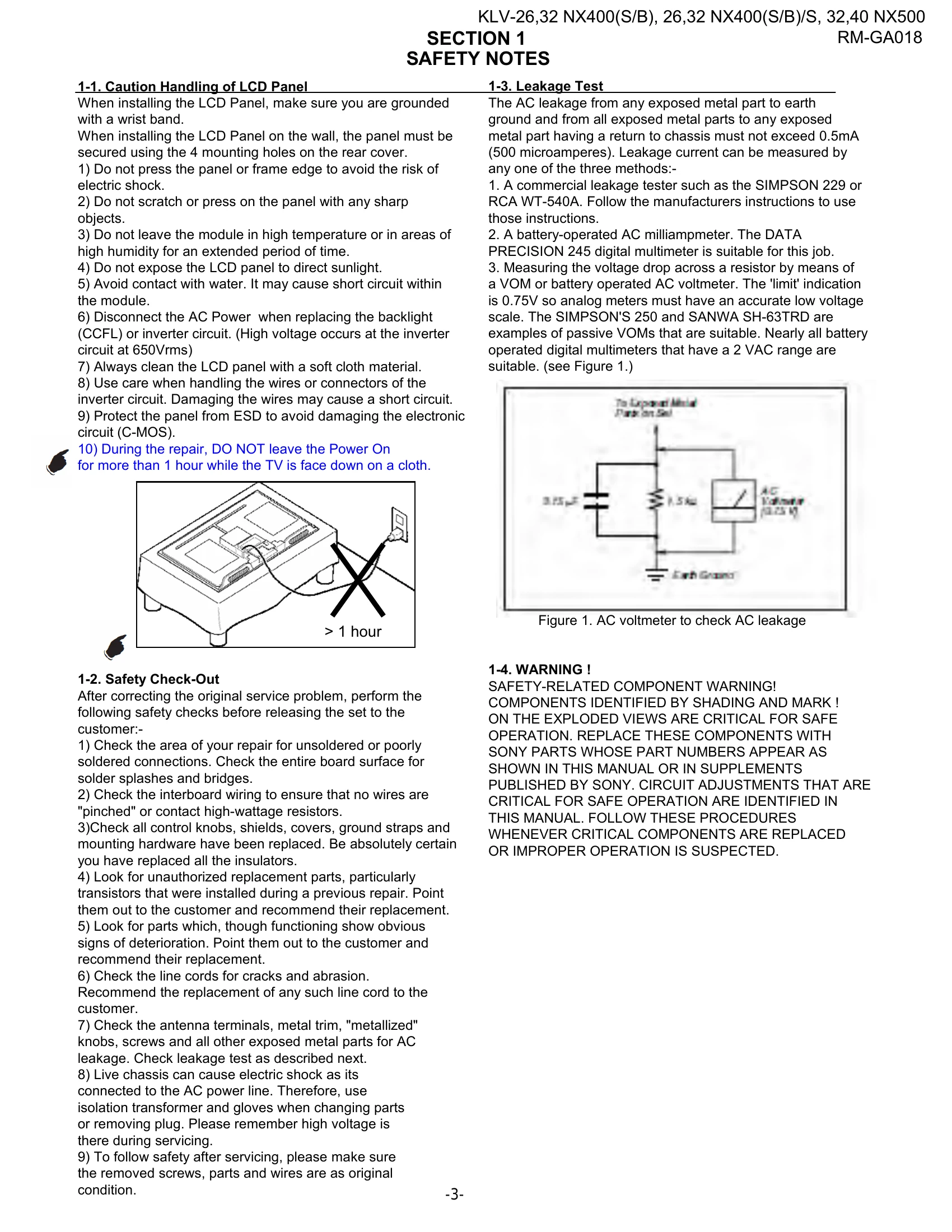 Manual for KLV-26NX400