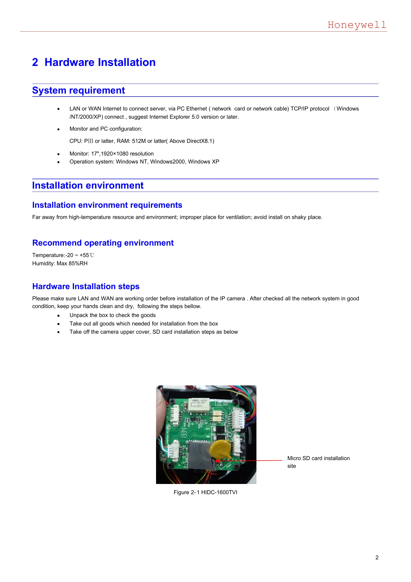 Manual for HIDC-1600TVI