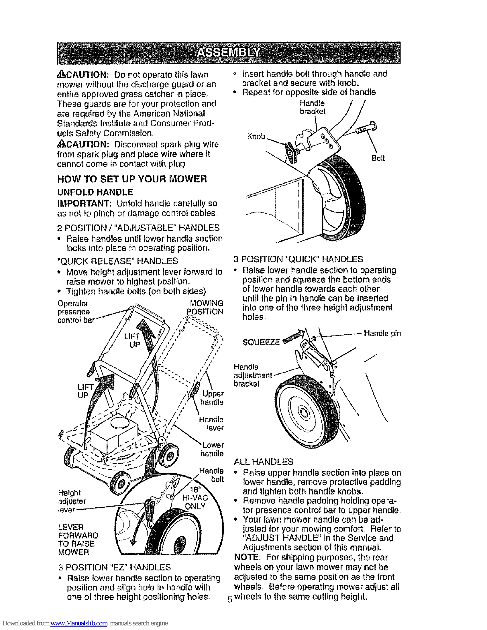 Manual for SELF-PROPELLED ROTARY LAWN MOWER