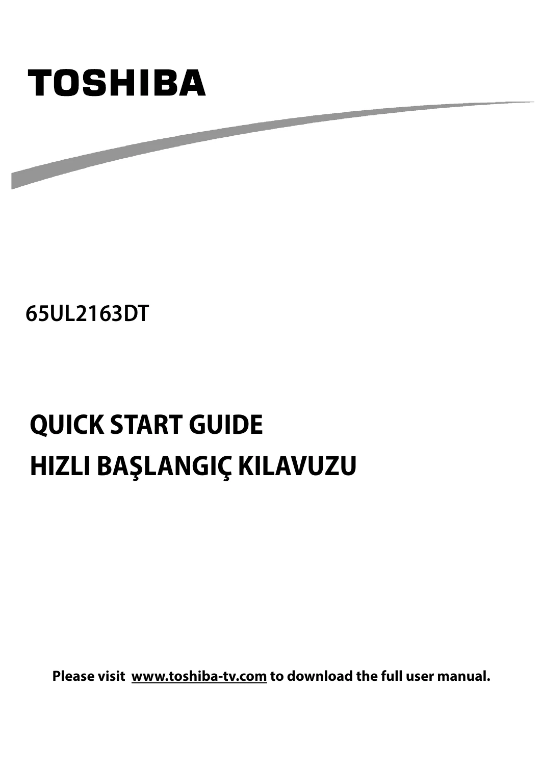 Quick Start Guide for 65UL2163DT