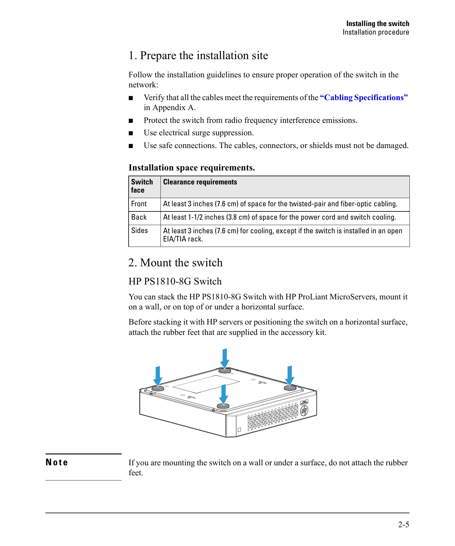 Installation Guide for PS 1810 Switch