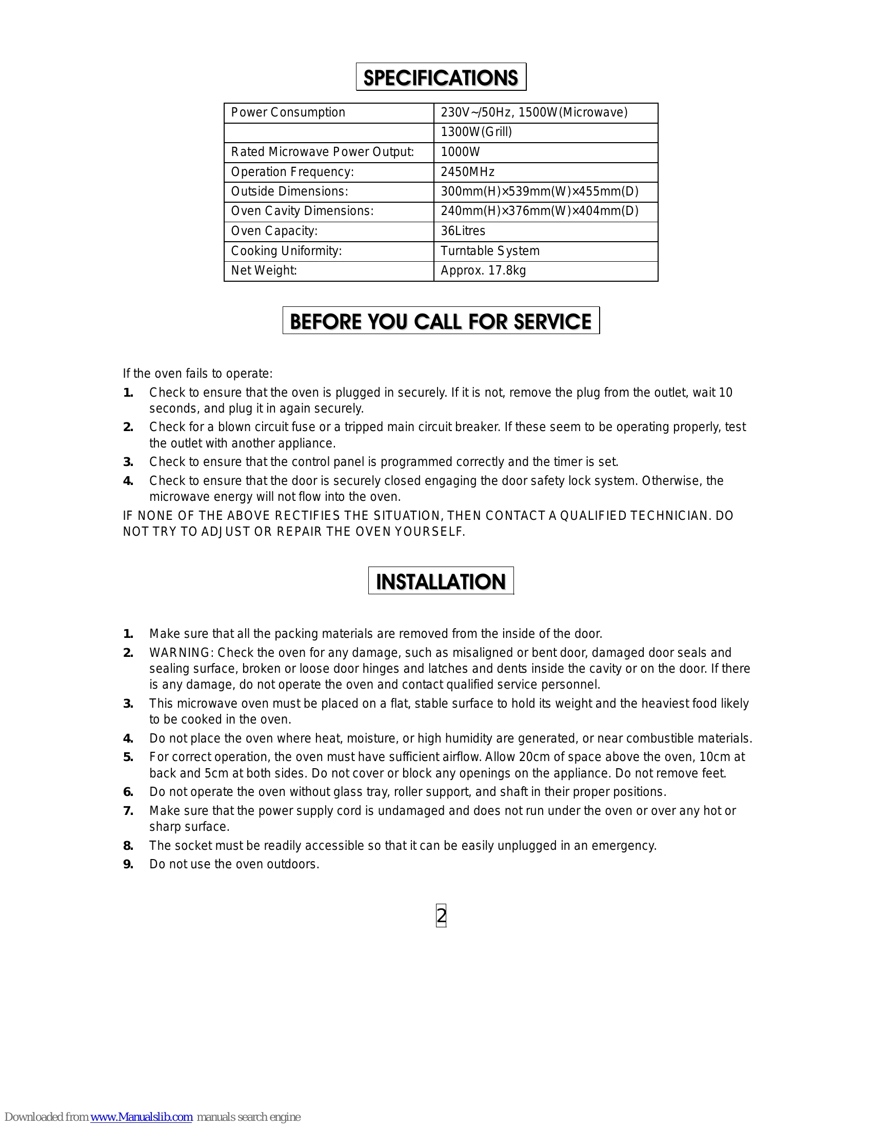 Manual for HGN-36100EGB
