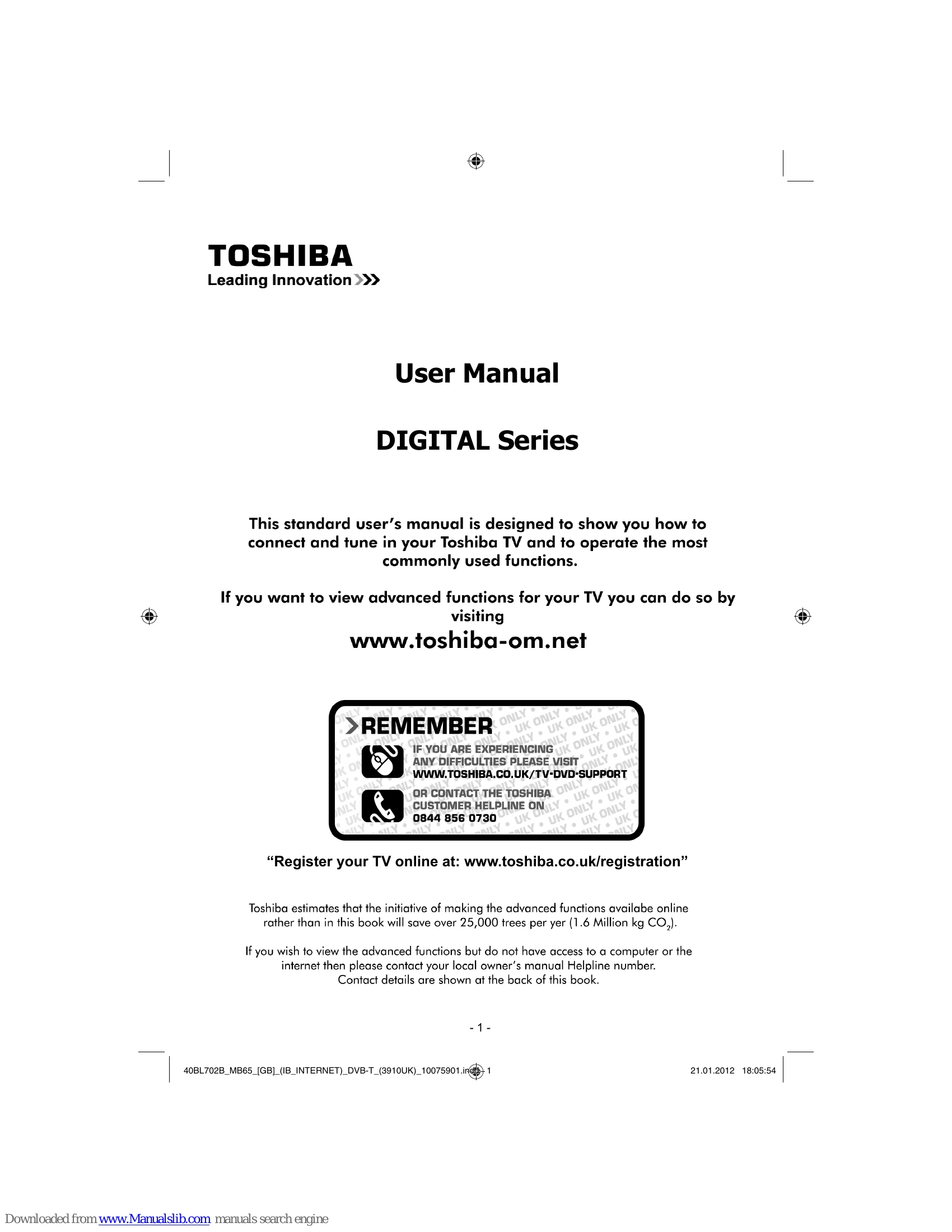 Manual for 40BL702B