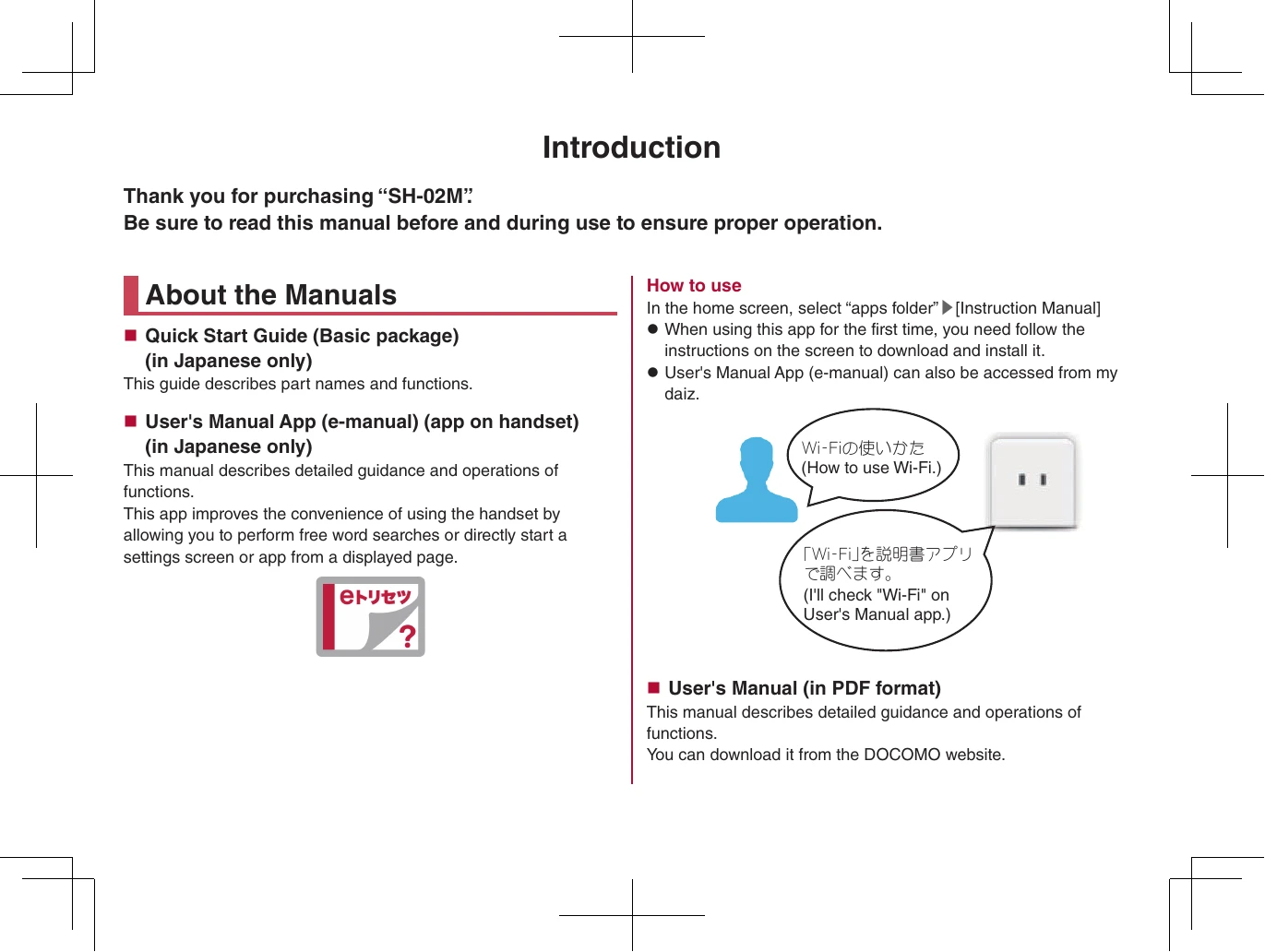 Manual for SH-02M