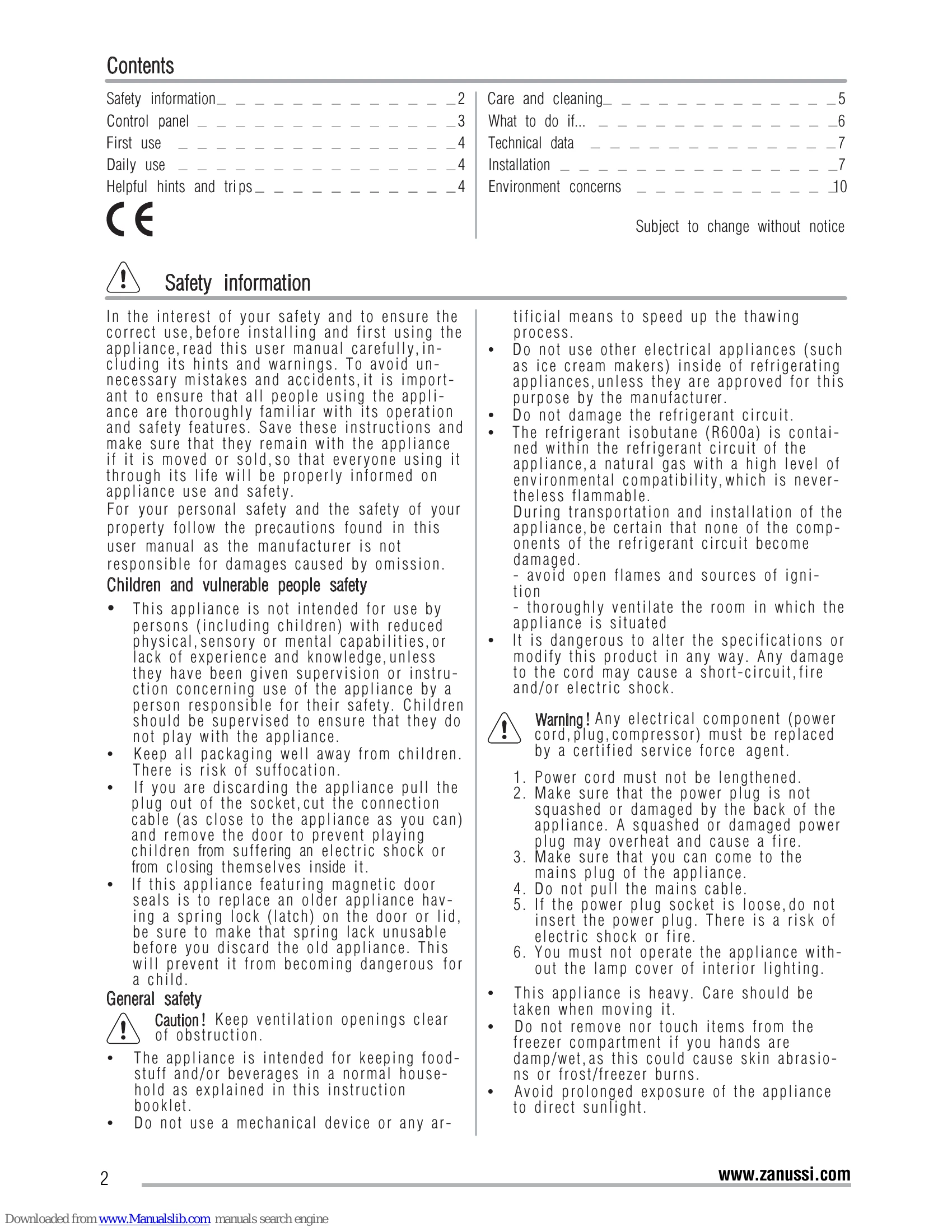 Manual for ZRB23200XA