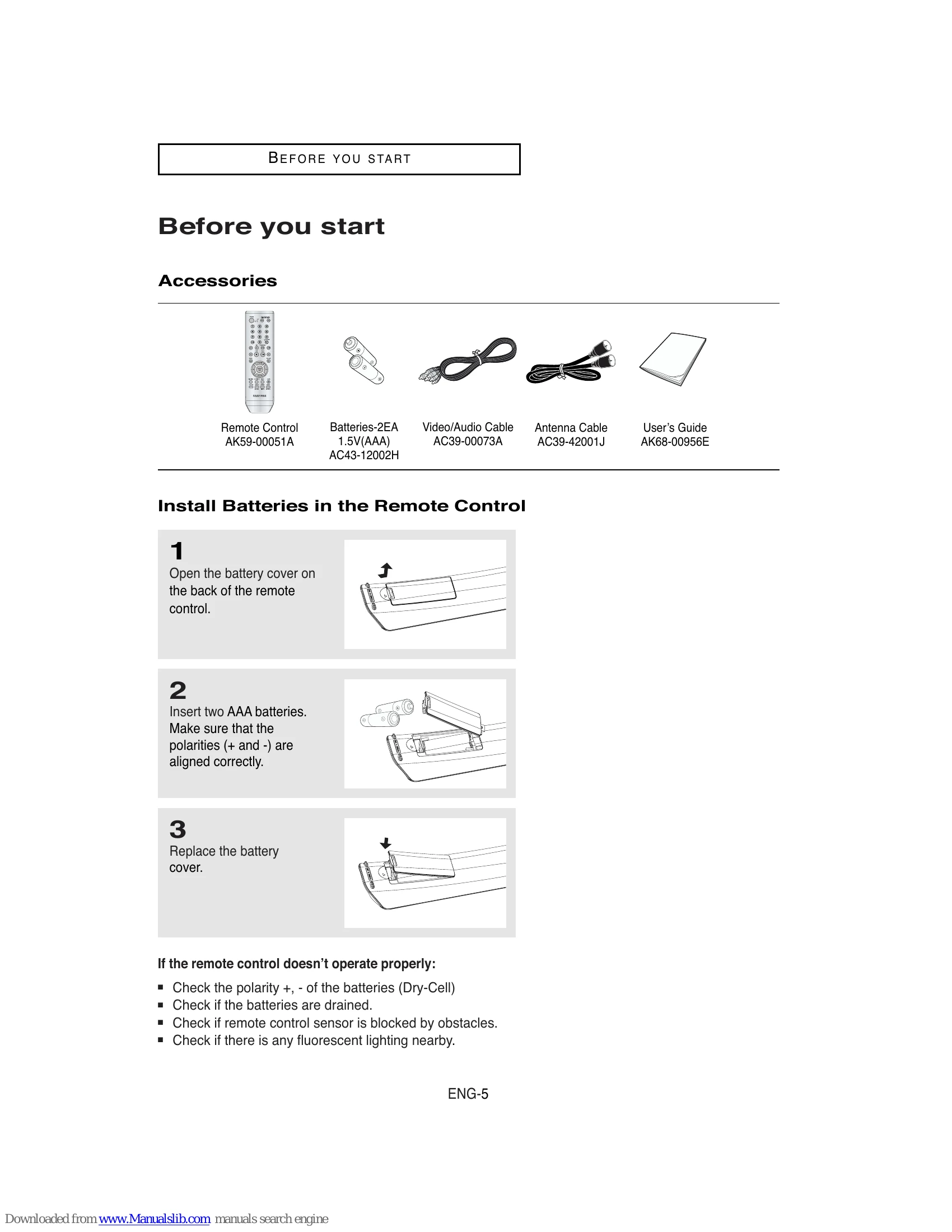 Manual for DVD-V5650B