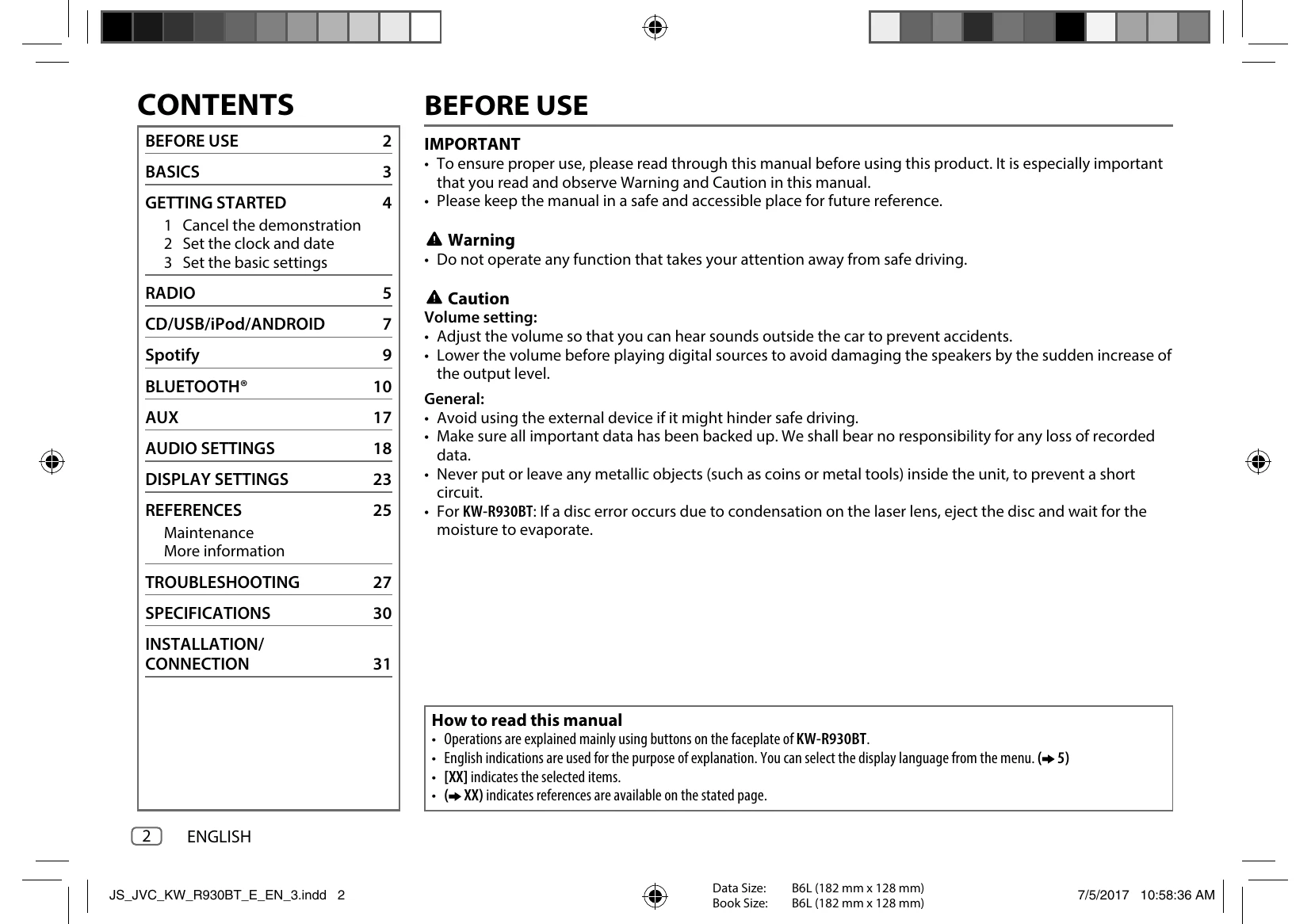 Manual for KW-R930BT