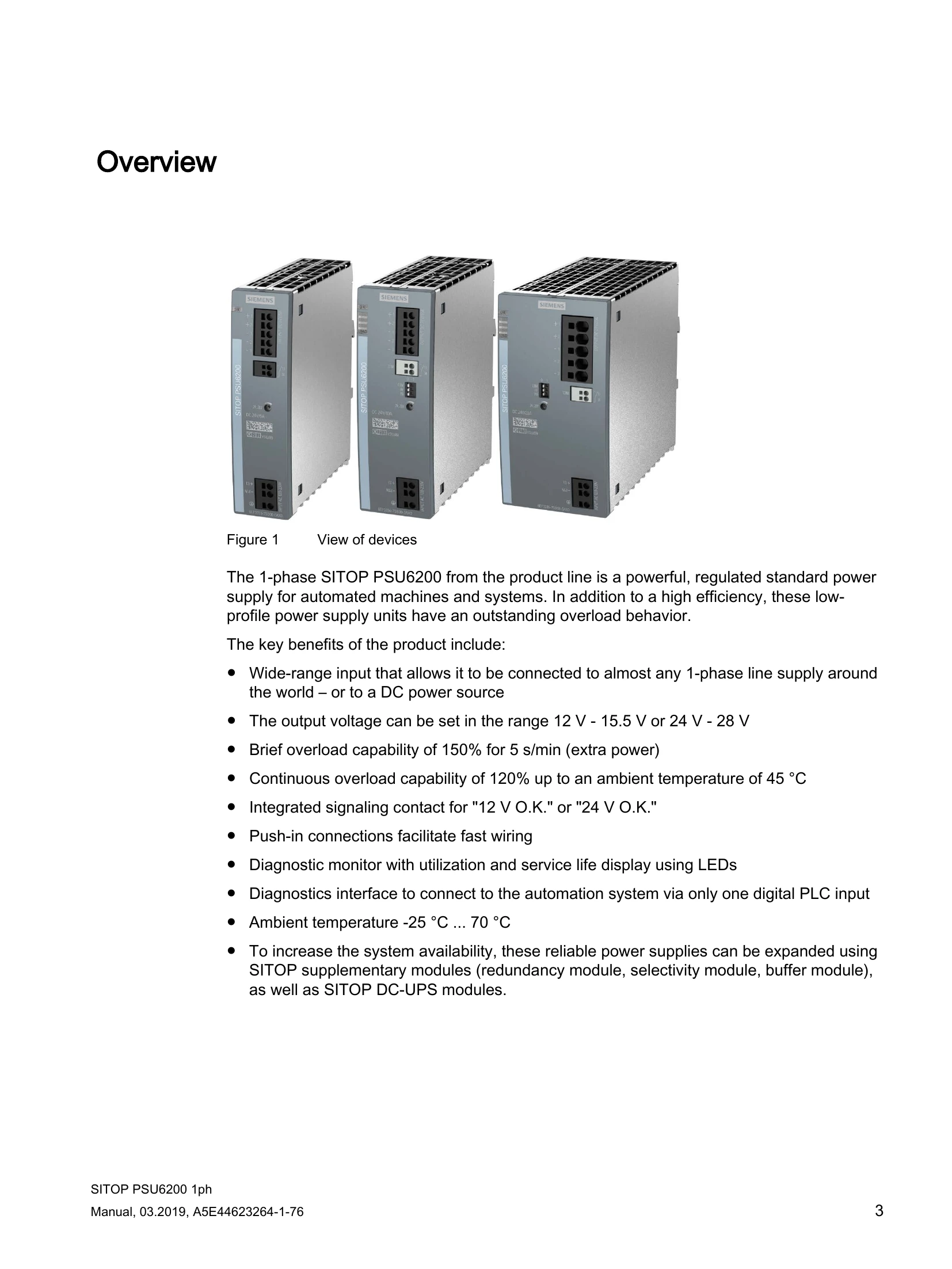 Manual for SITOP PSU6200