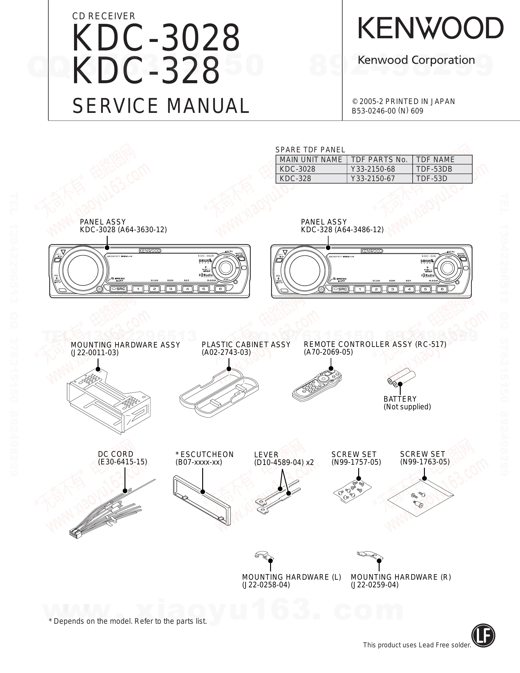 Manual for KDC-3028/328