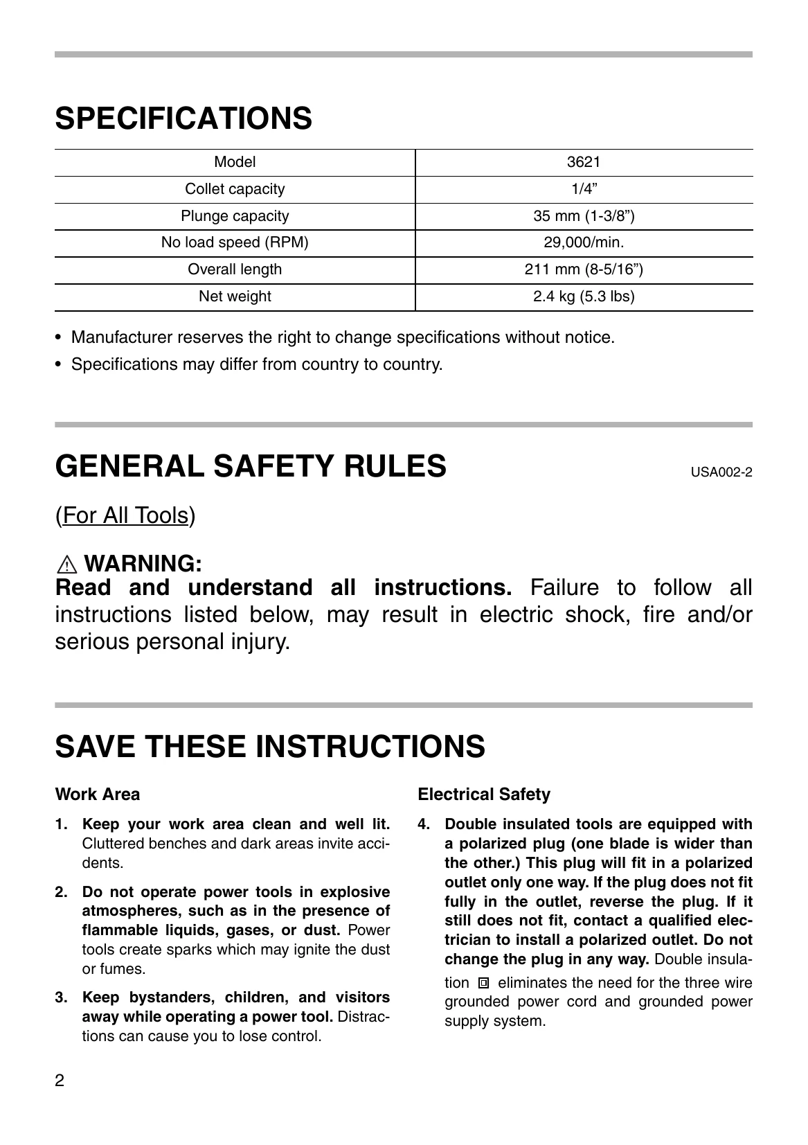 Manual for 3621