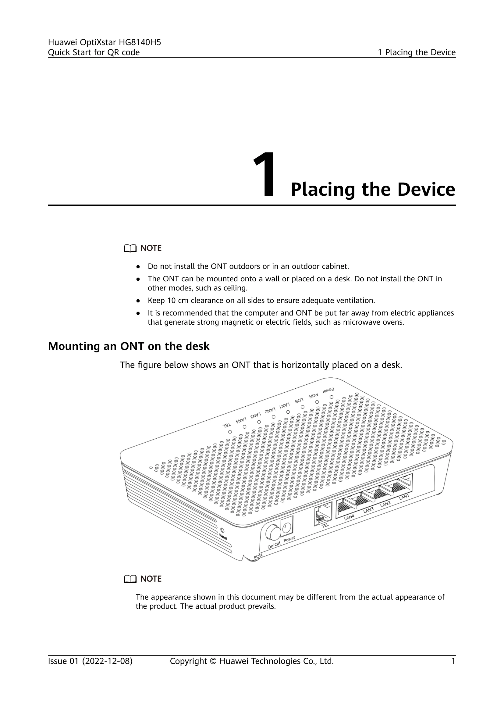 Quick Start Guide for OptiXstar HG8140H5
