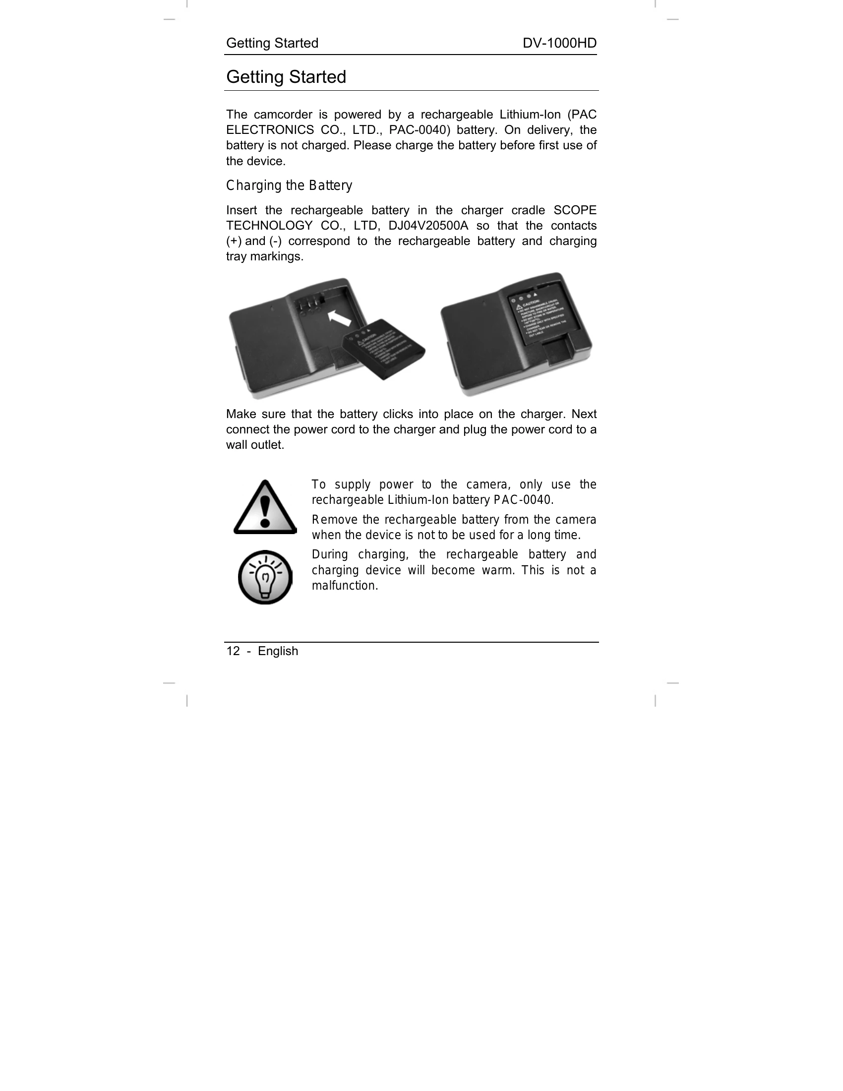Manual for DV-1000HD
