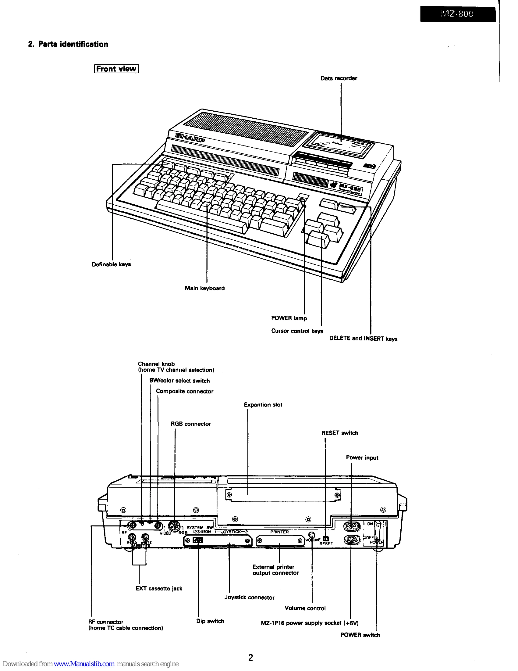 Parts/Service for MZ-800