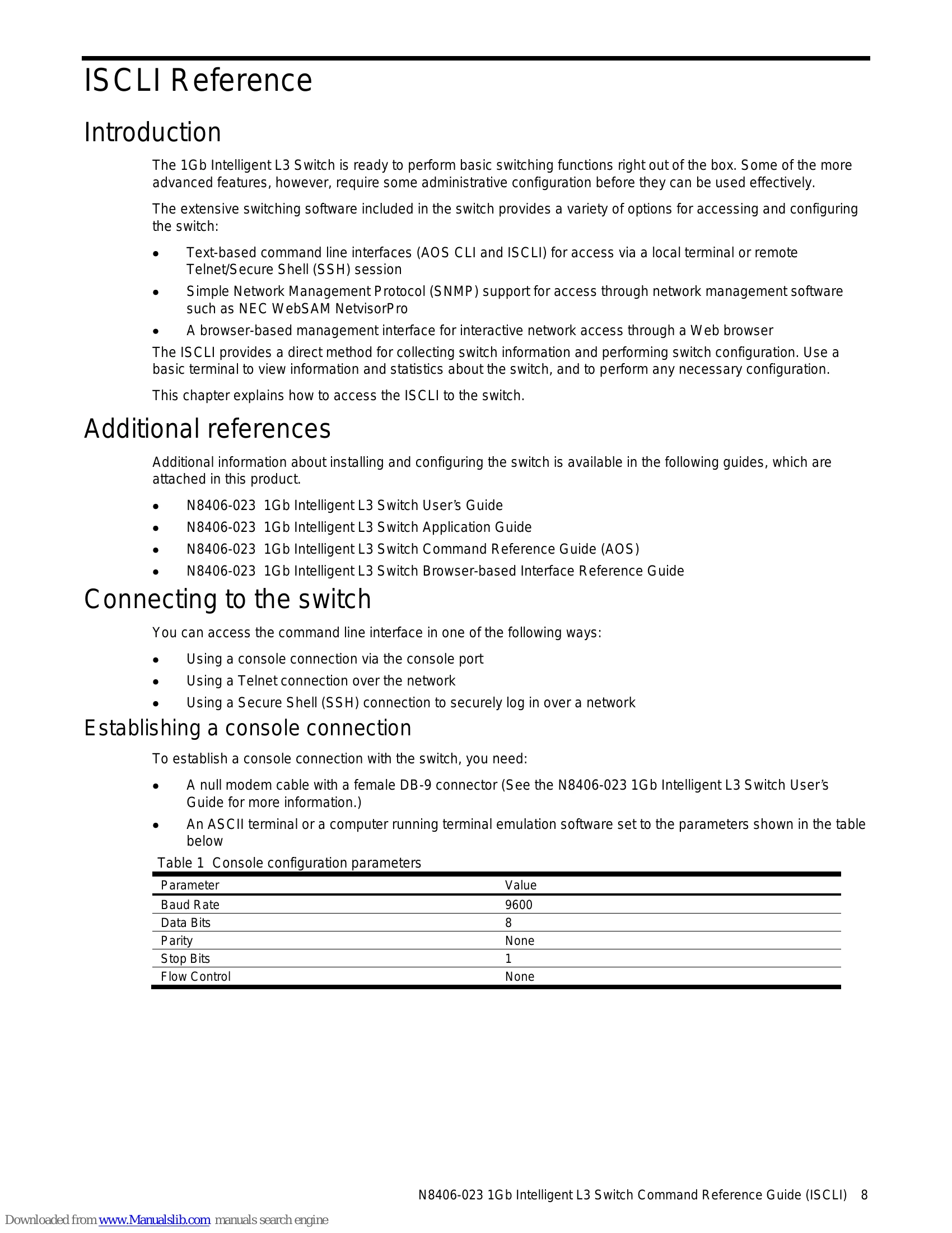 Manual for N8406-023 1Gb Intelligent L3 Switch
