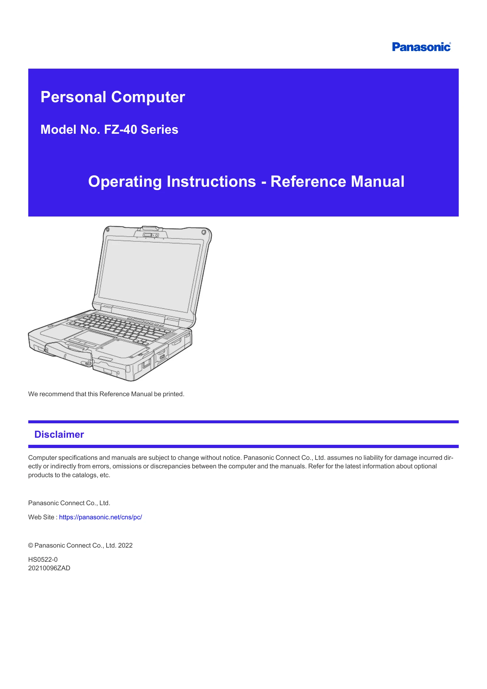 Manual for FZ-40 Series